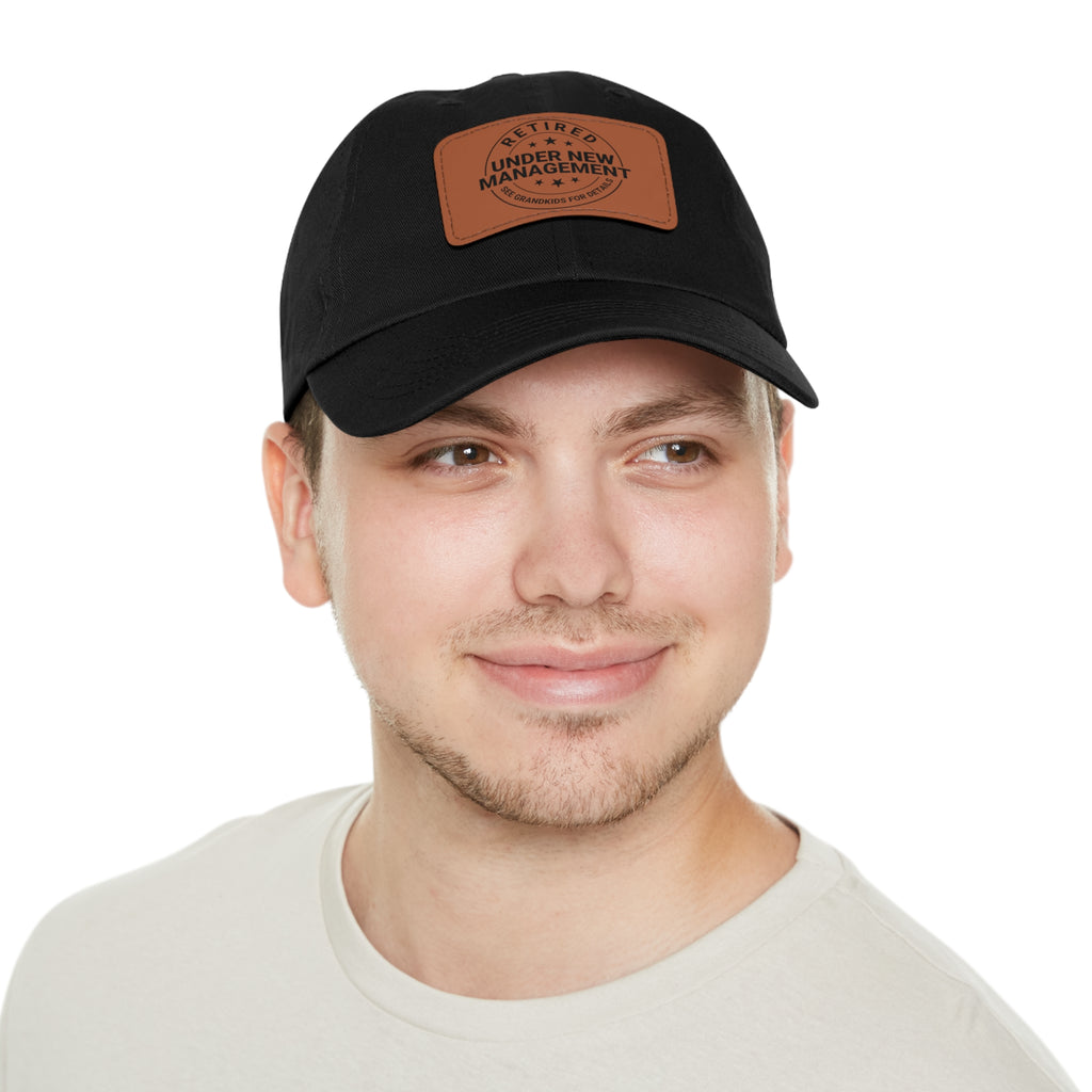Retired 'Under New Management' Leather Patch Dad Hat