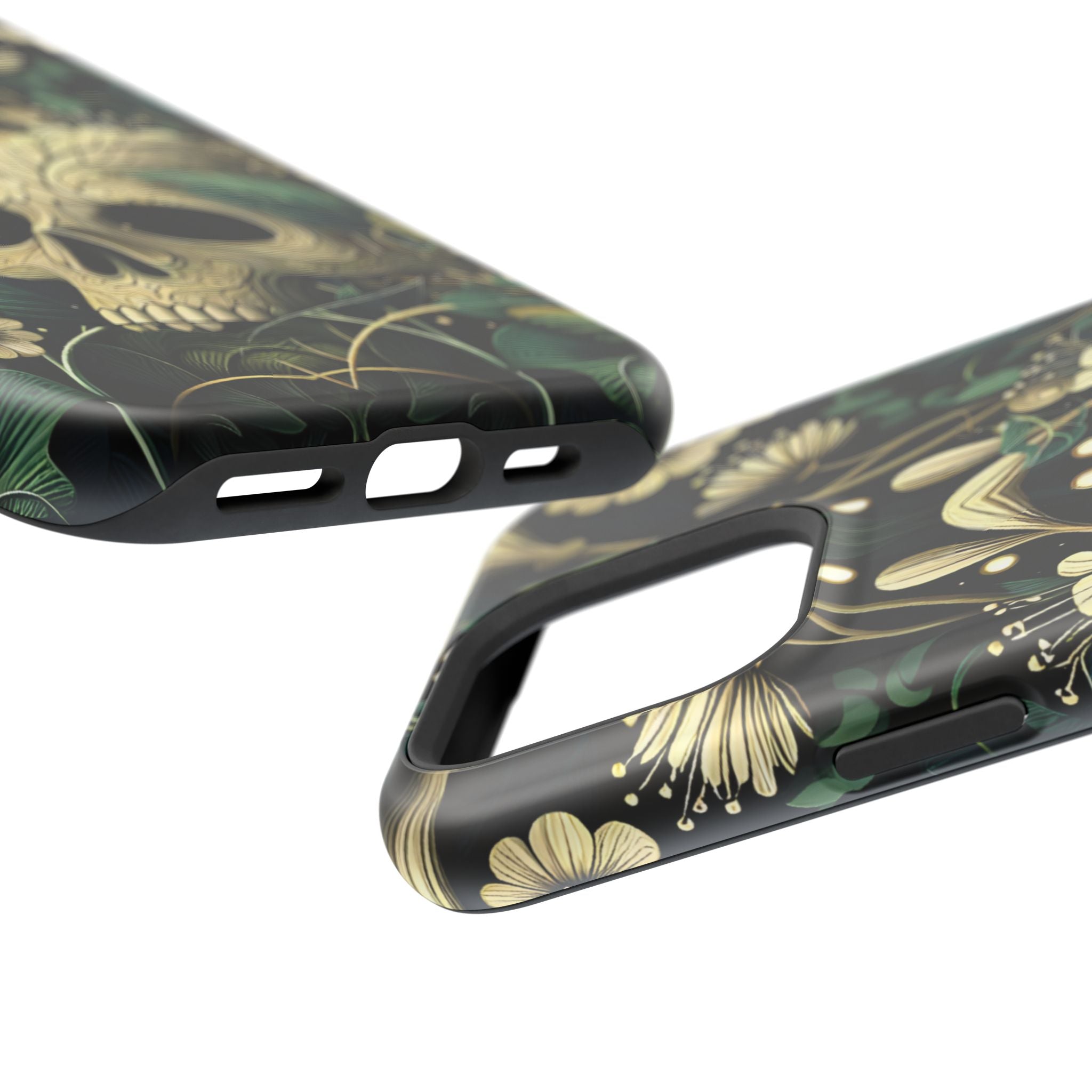 Floral Skull Phone Case – Botanical Gothic MagSafe-Compatible Cover