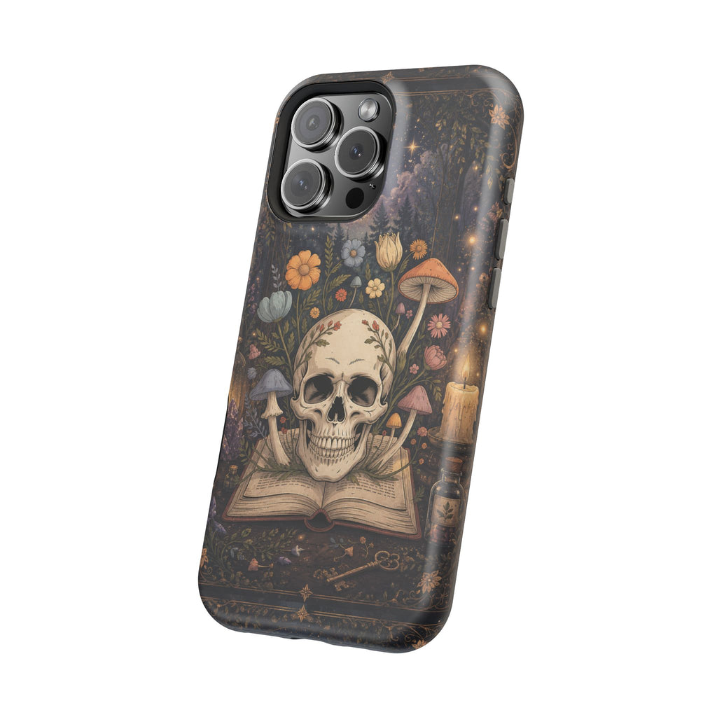 Skull & Mushroom Phone Case – Gothic MagSafe-Compatible Impact-Resistant Case