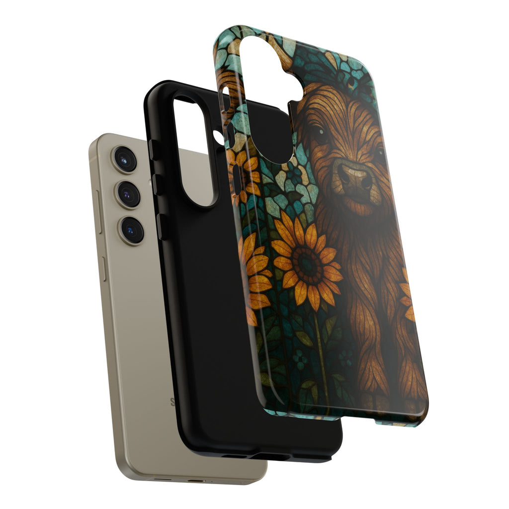 Stained Glass Baby Cow Phone Case – Sunflower Farmhouse Animal Design