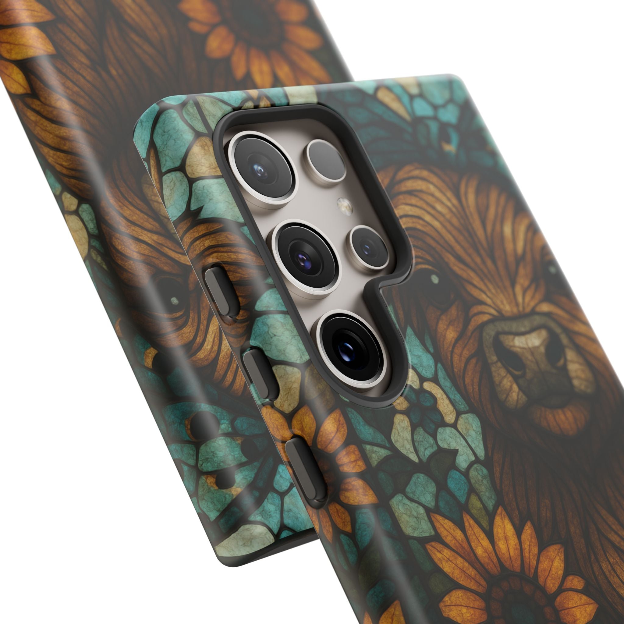 Stained Glass Baby Cow Phone Case – Sunflower Farmhouse Animal Design