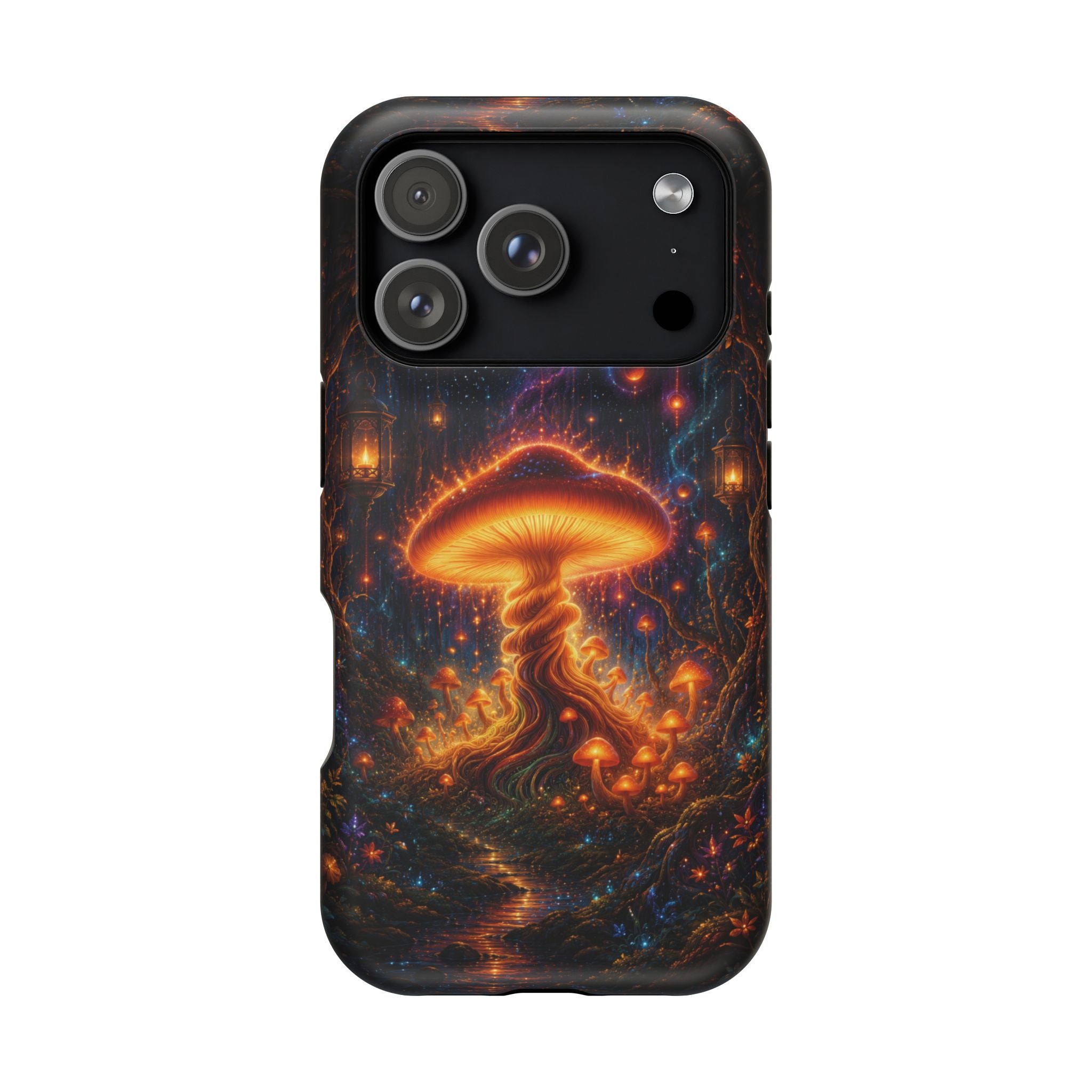Psychedelic Glowing Mushroom Phone Case – MagSafe Galaxy Art Cover