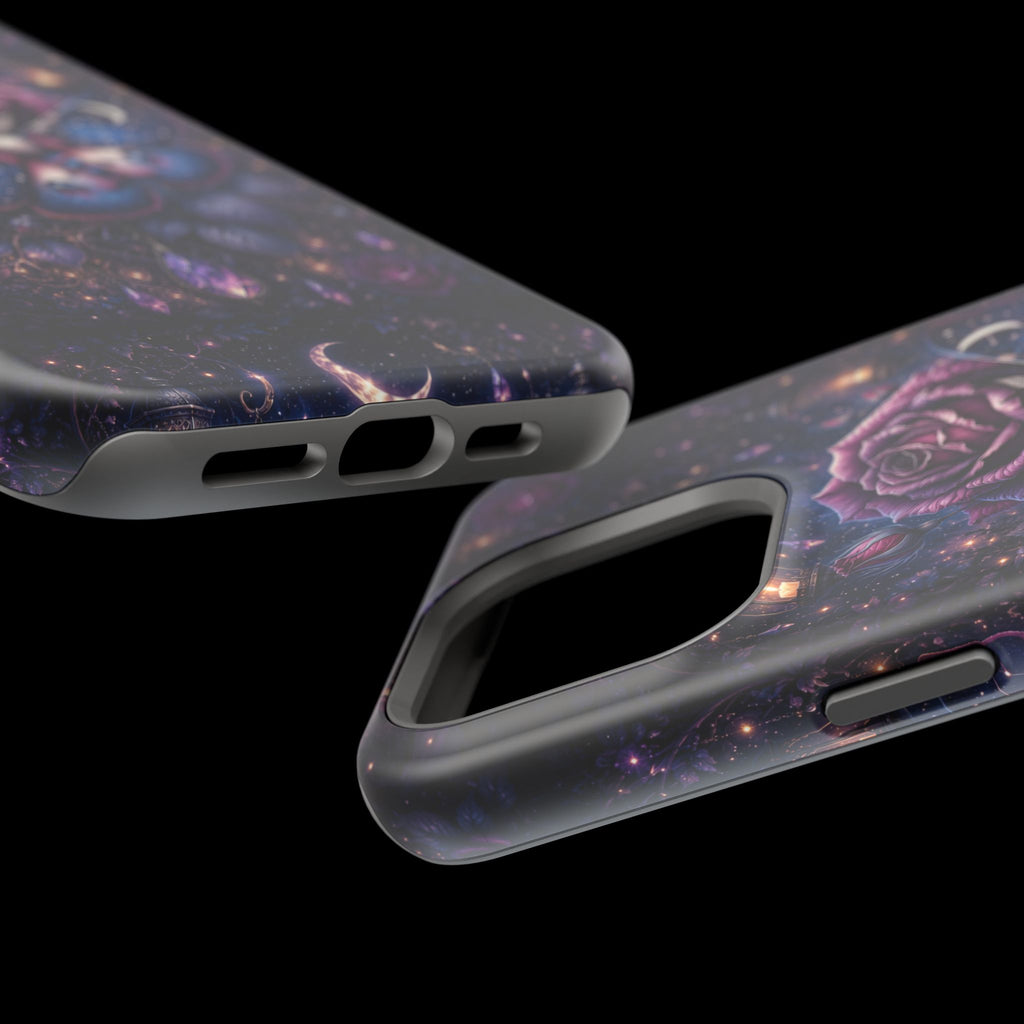 Mystical Rose & Moth Phone Case – Floral MagSafe-Compatible Cover