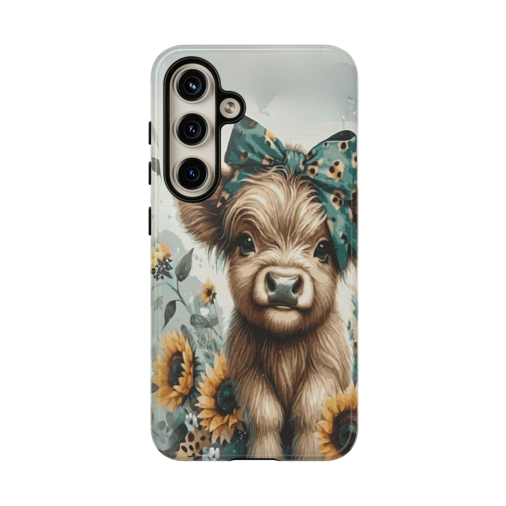 Adorable Cow Phone Case – Floral Farmhouse Design, Cute Animal Lover Gift
