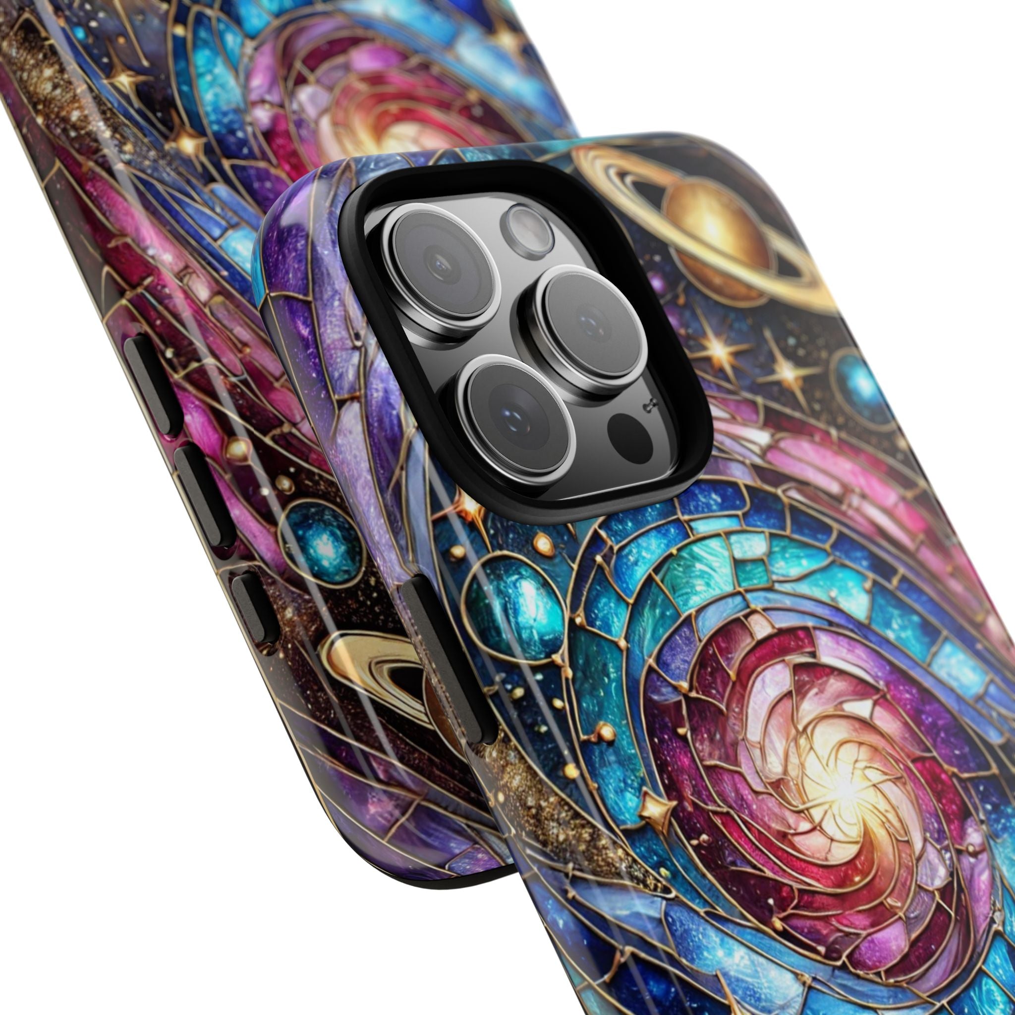 Stained Glass Celestial iPhone Case – Galaxy 3D Full-Wrap Protective Phone Cover