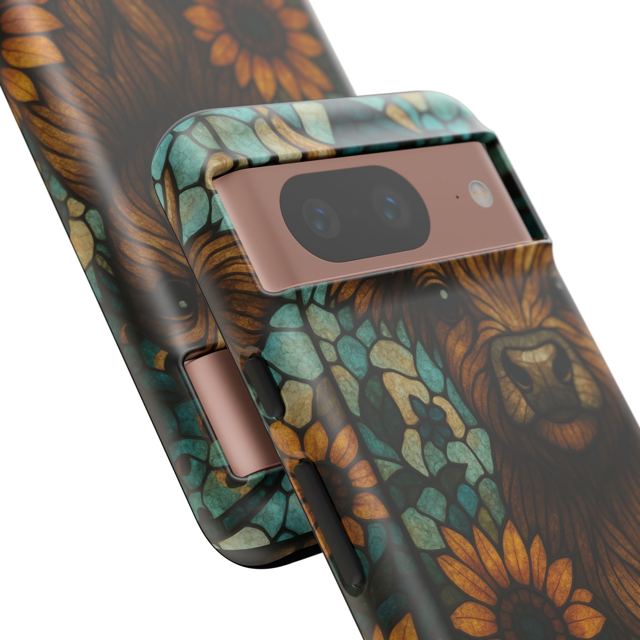 Stained Glass Baby Cow Phone Case – Sunflower Farmhouse Animal Design