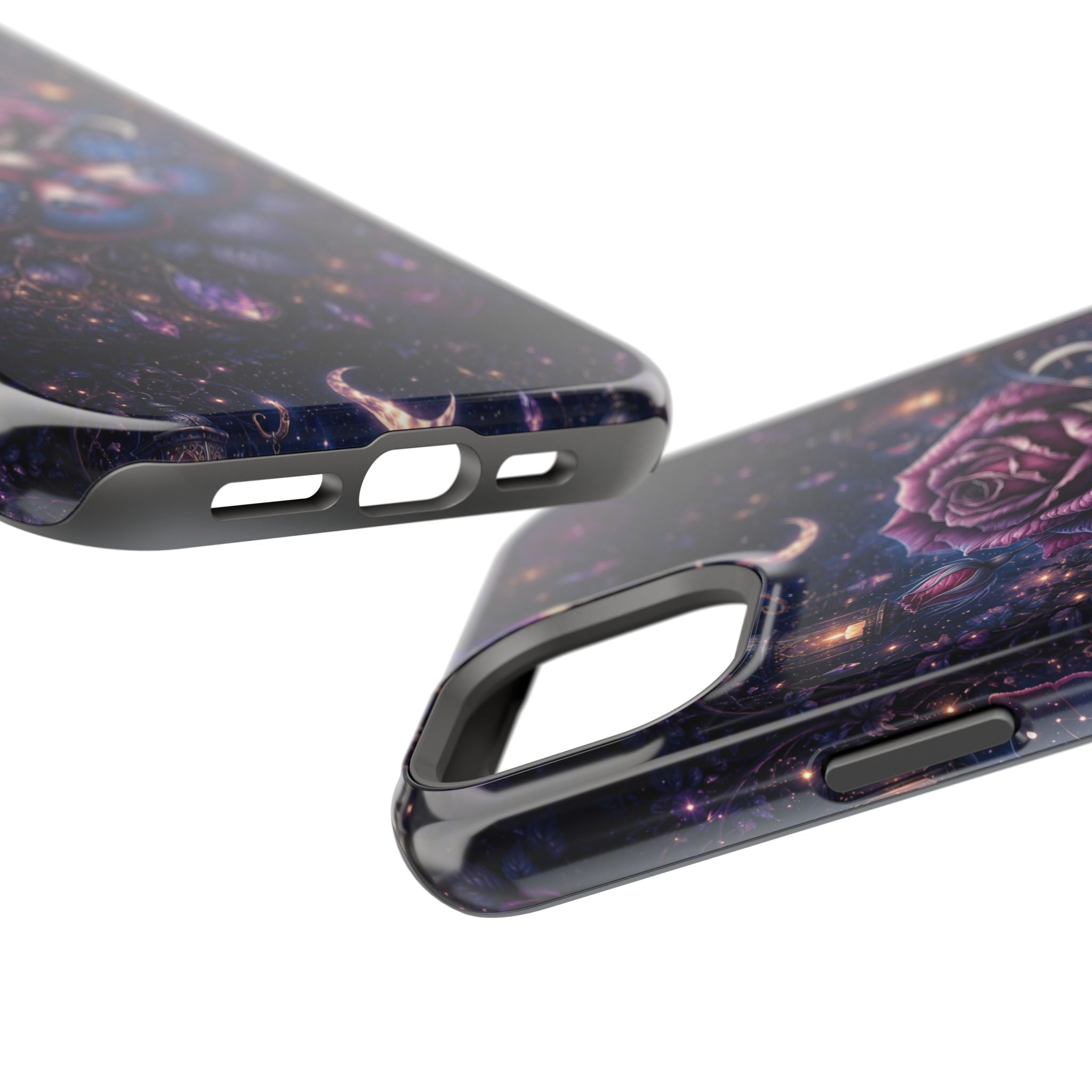 Mystical Rose & Moth Phone Case – Floral MagSafe-Compatible Cover