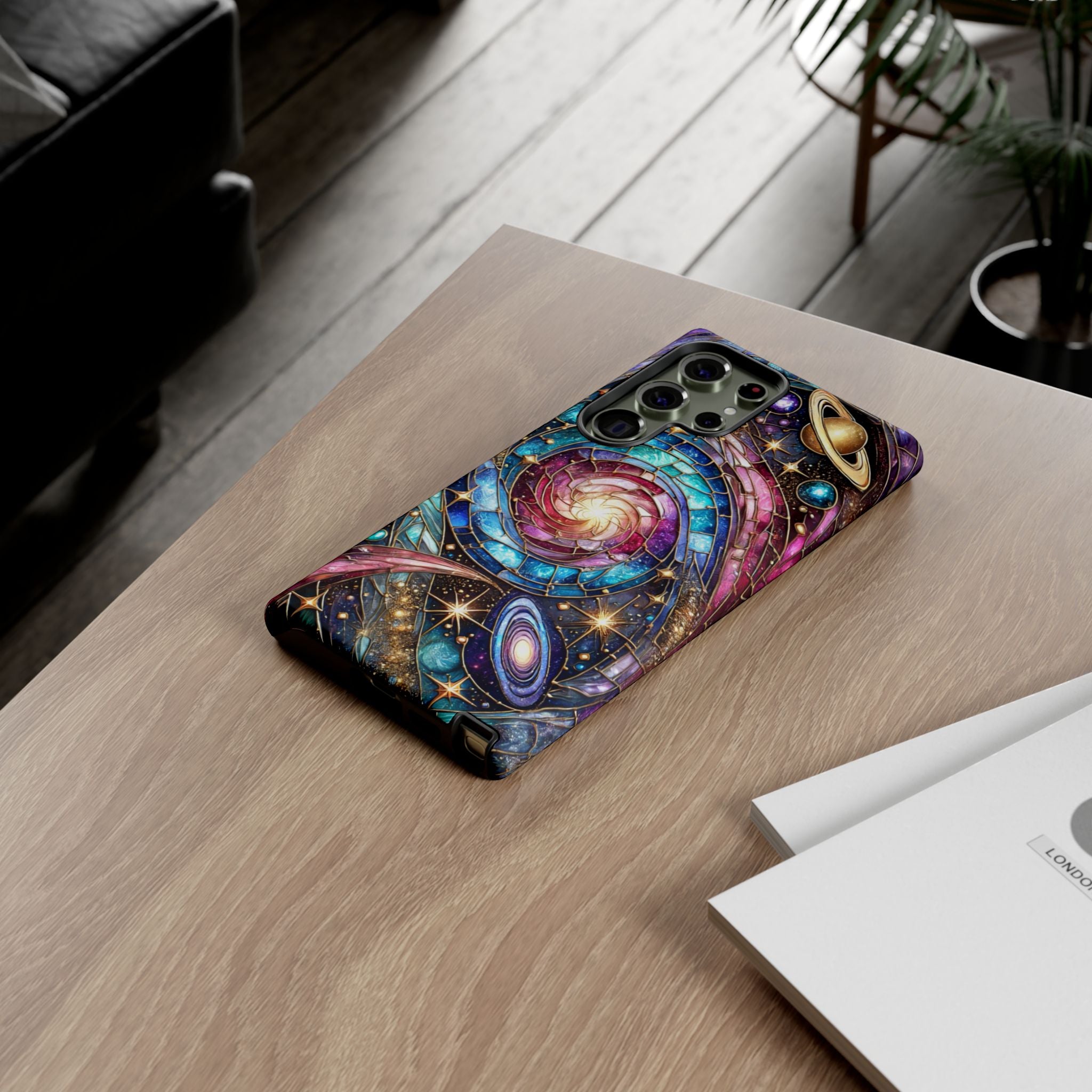 Stained Glass Celestial Android Phone Case – 3D Galaxy Full-Wrap Protective Cover with TPU Liner