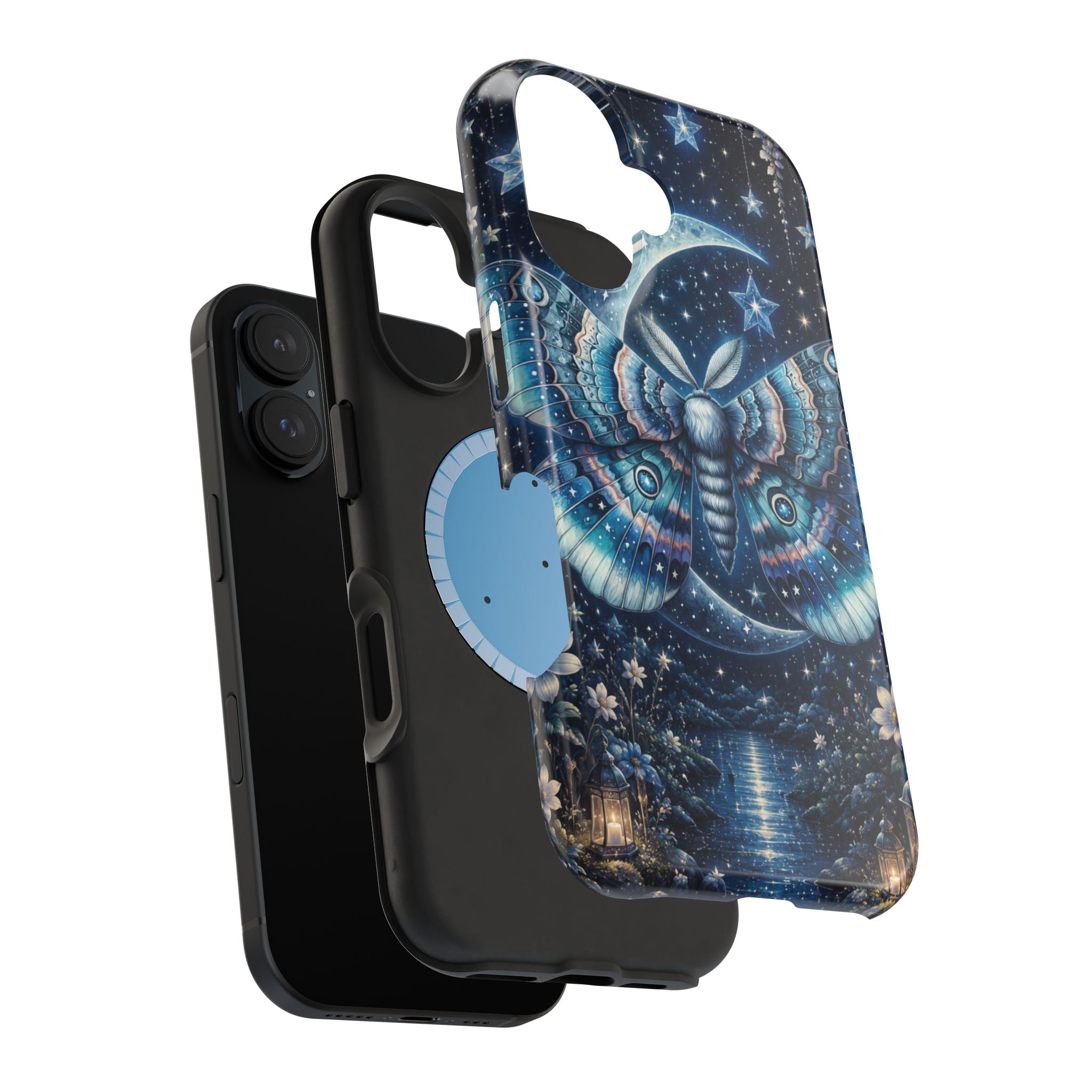 Mystic Moth Moon Phone Case – Night Sky MagSafe-Compatible Cover