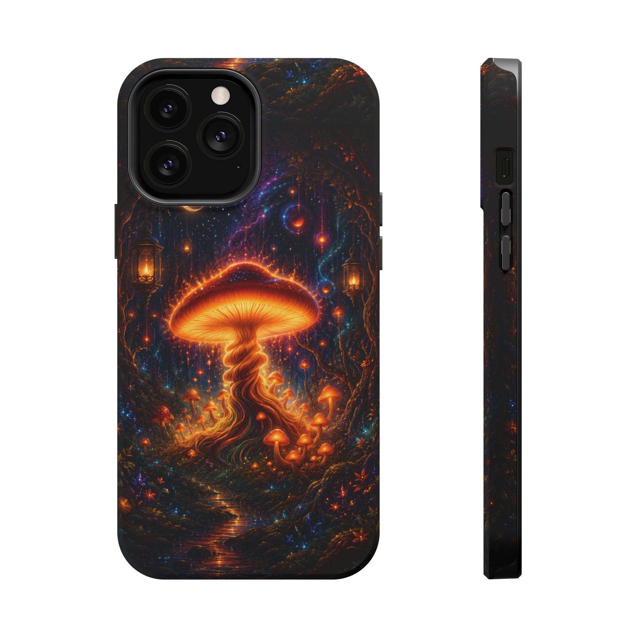 Psychedelic Glowing Mushroom Phone Case – MagSafe Galaxy Art Cover