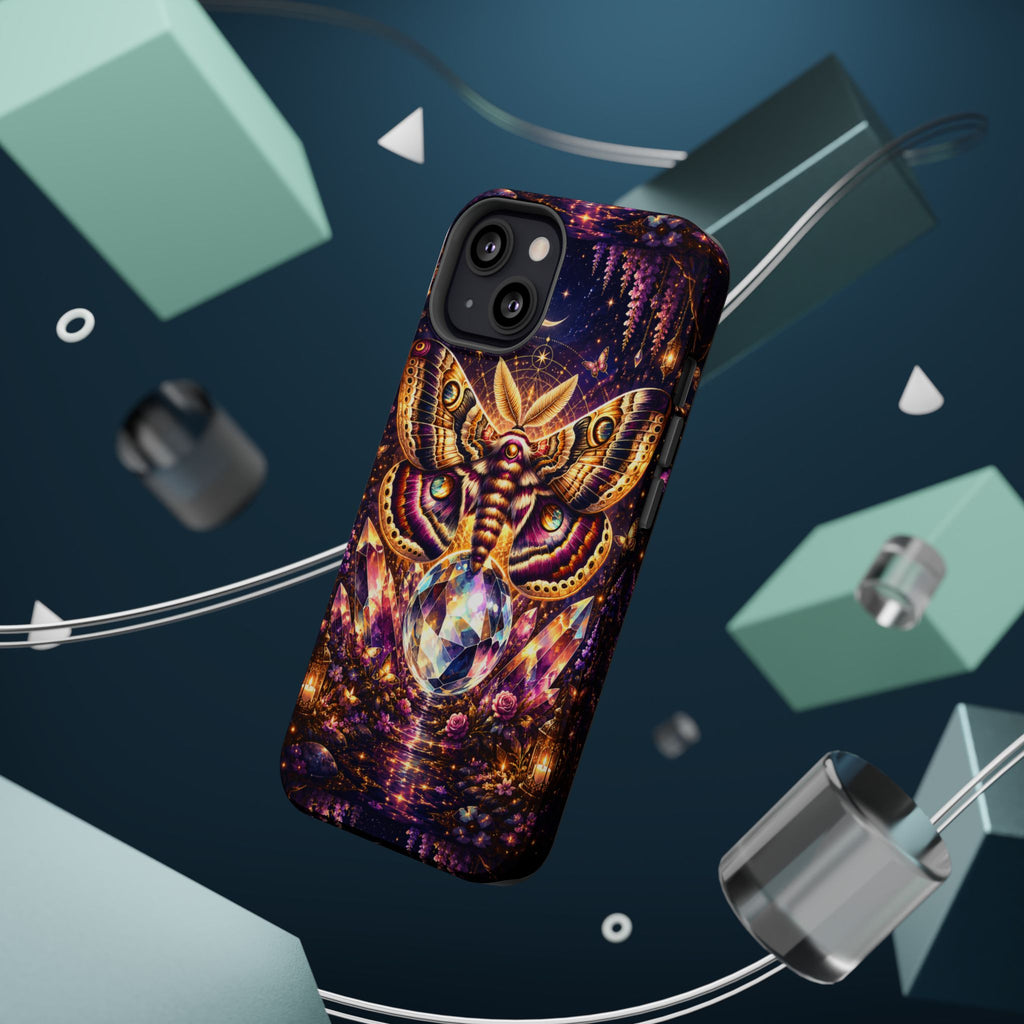 Mystic Moth Crystal Phone Case – Jewel-Toned MagSafe-Compatible Cover