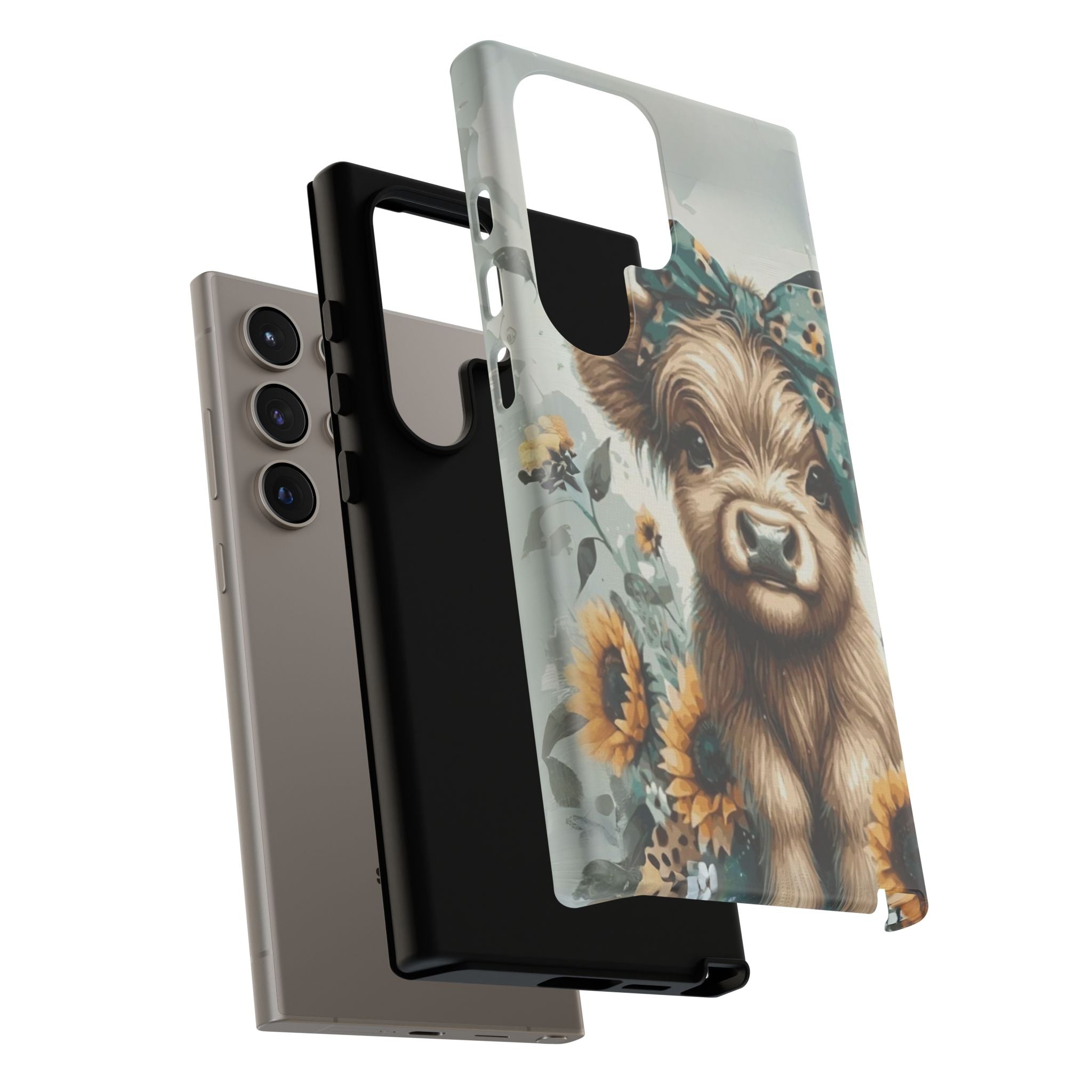 Adorable Cow Phone Case – Floral Farmhouse Design, Cute Animal Lover Gift