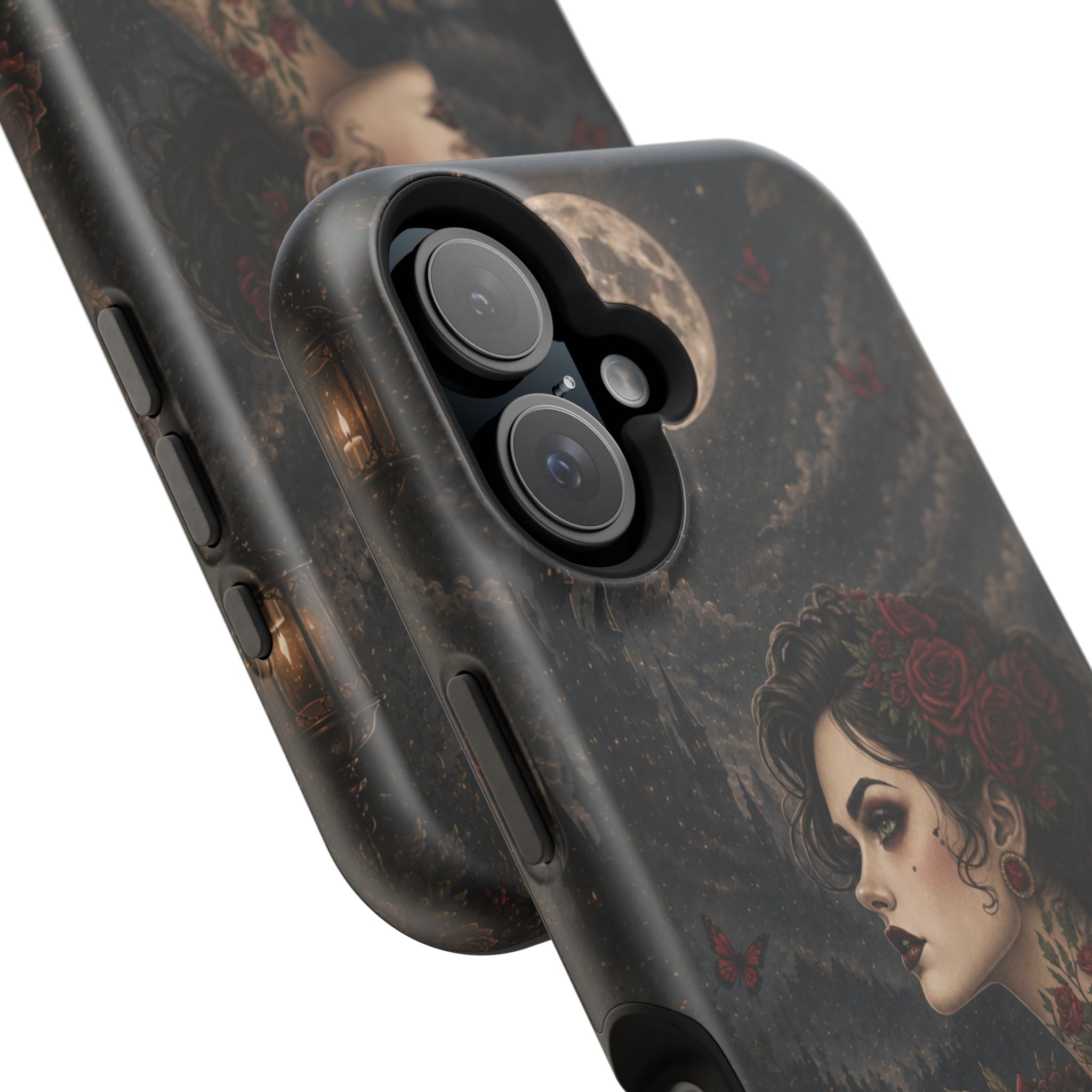 Gothic Rose Portrait Phone Case – Dark Romance MagSafe-Compatible Cover