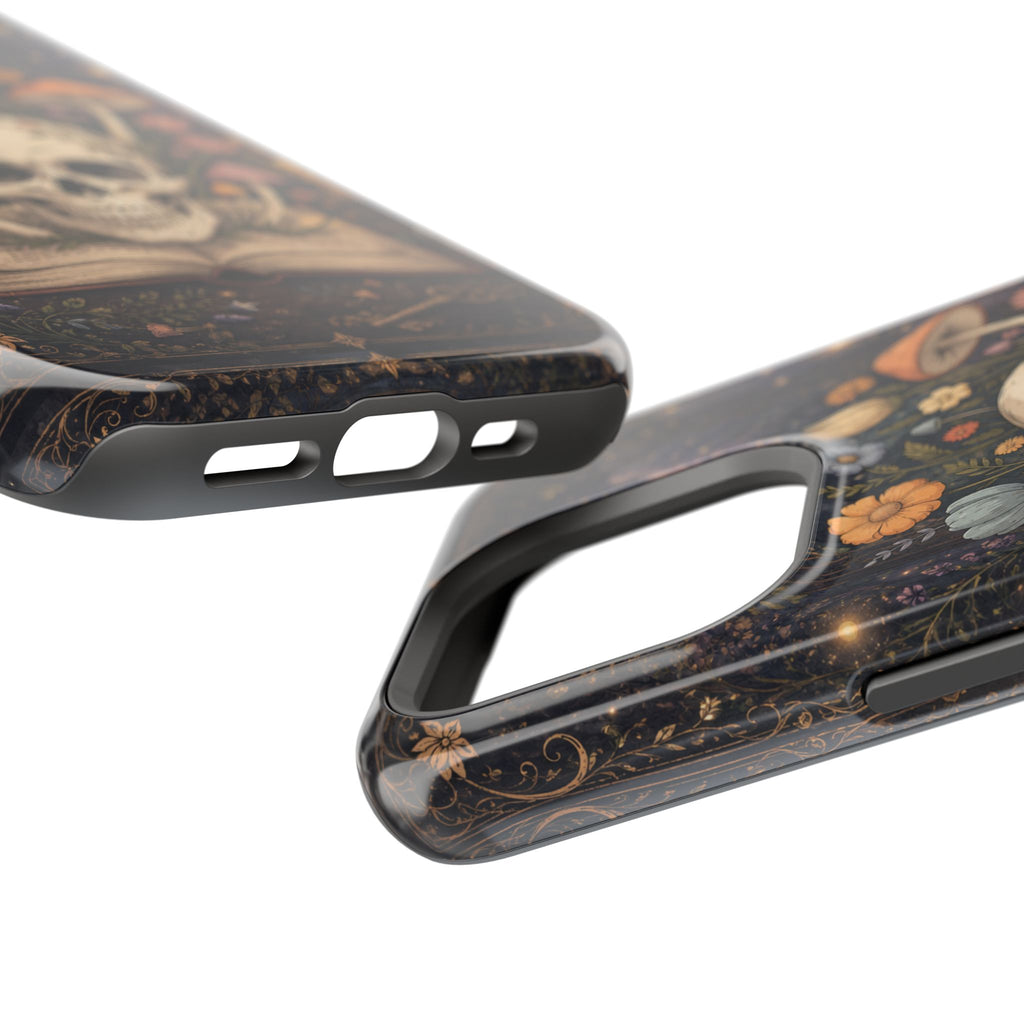 Skull & Mushroom Phone Case – Gothic MagSafe-Compatible Impact-Resistant Case