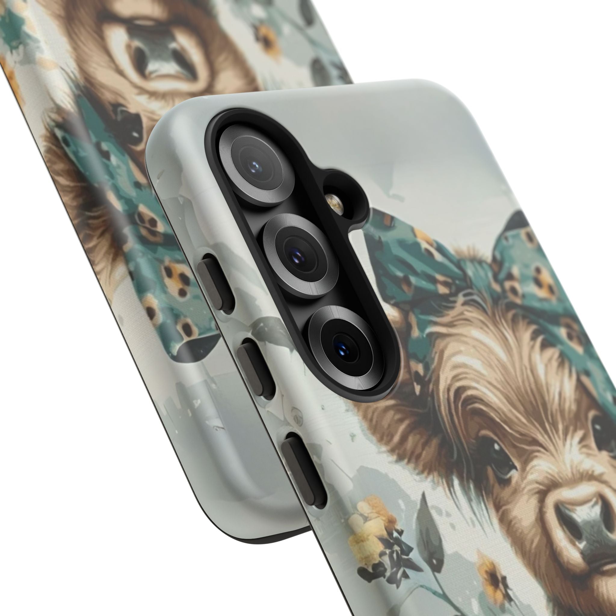 Adorable Cow Phone Case – Floral Farmhouse Design, Cute Animal Lover Gift