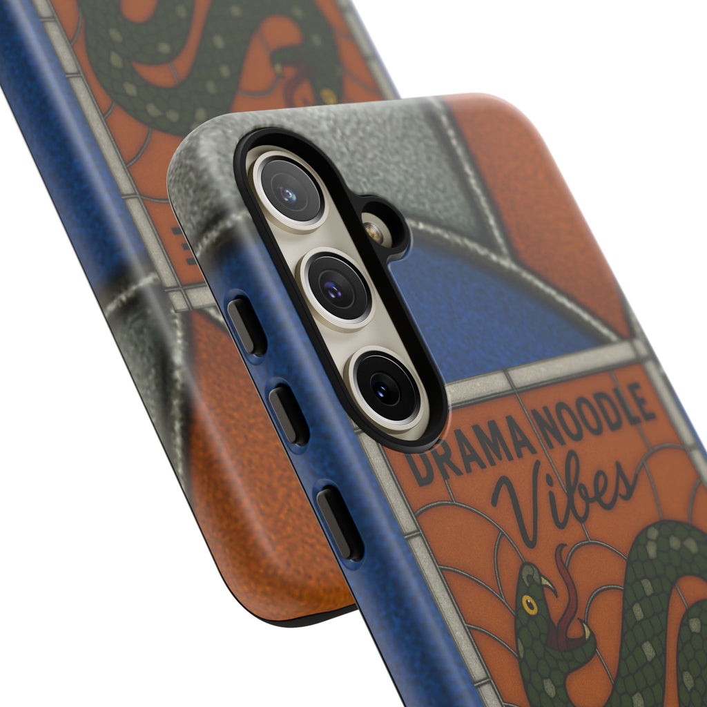 Stained Glass Snake Phone Case – Vibrant Drama Noodle Aesthetic Cover