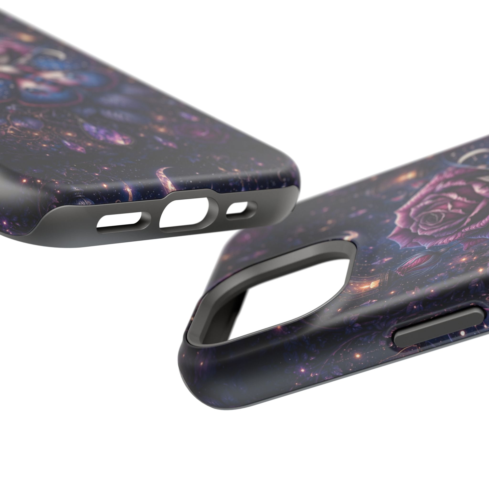 Mystical Rose & Moth Phone Case – Floral MagSafe-Compatible Cover