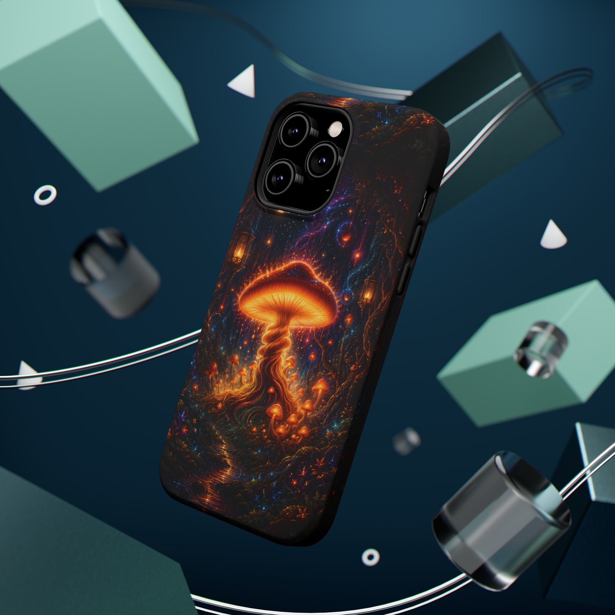 Psychedelic Glowing Mushroom Phone Case – MagSafe Galaxy Art Cover