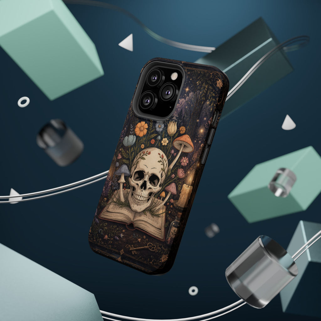 Skull & Mushroom Phone Case – Gothic MagSafe-Compatible Impact-Resistant Case