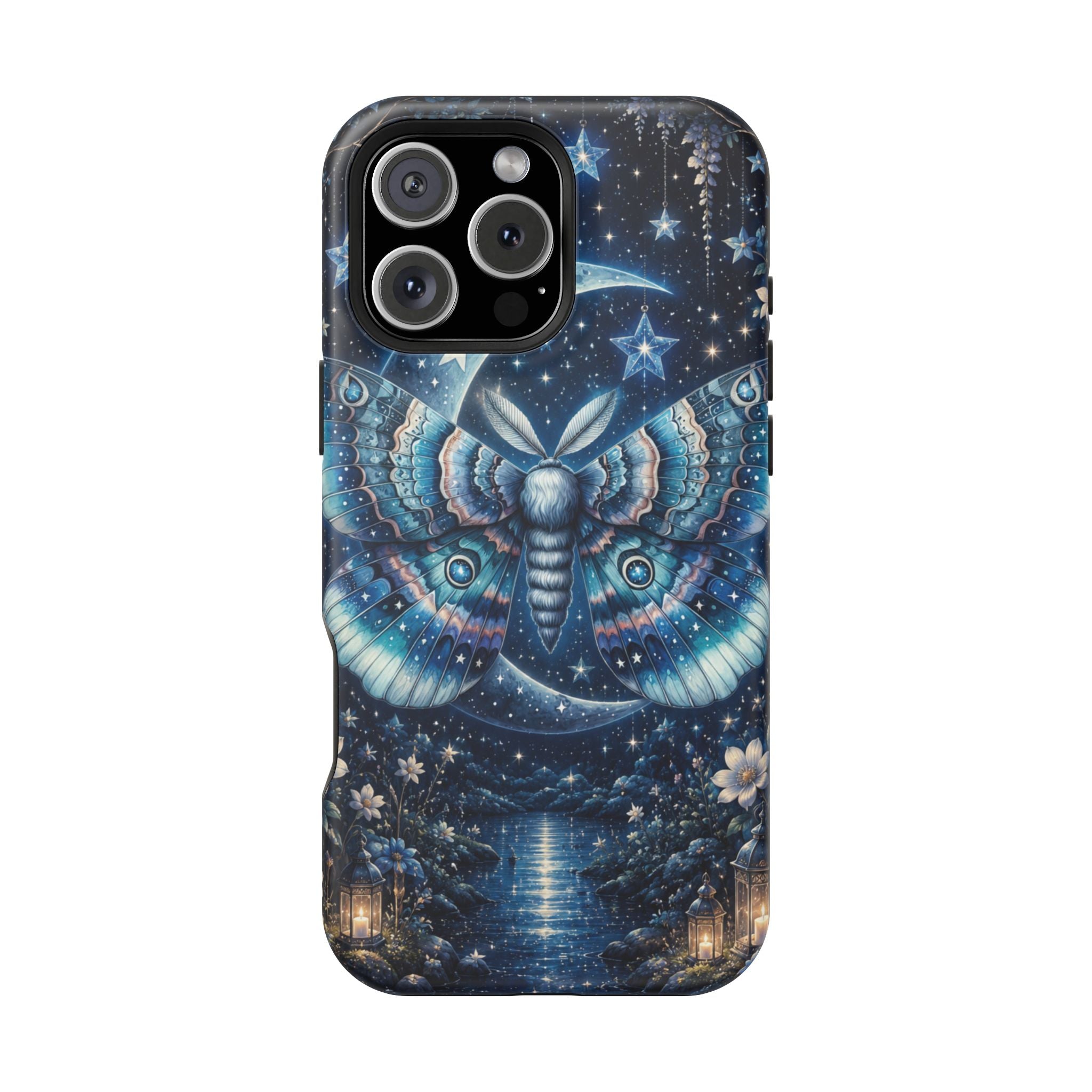 Mystic Moth Moon Phone Case – Night Sky MagSafe-Compatible Cover