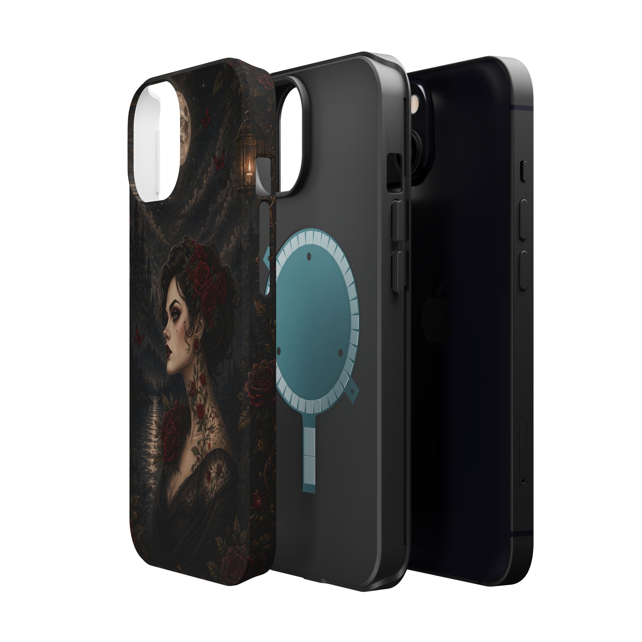 Gothic Rose Portrait Phone Case – Dark Romance MagSafe-Compatible Cover