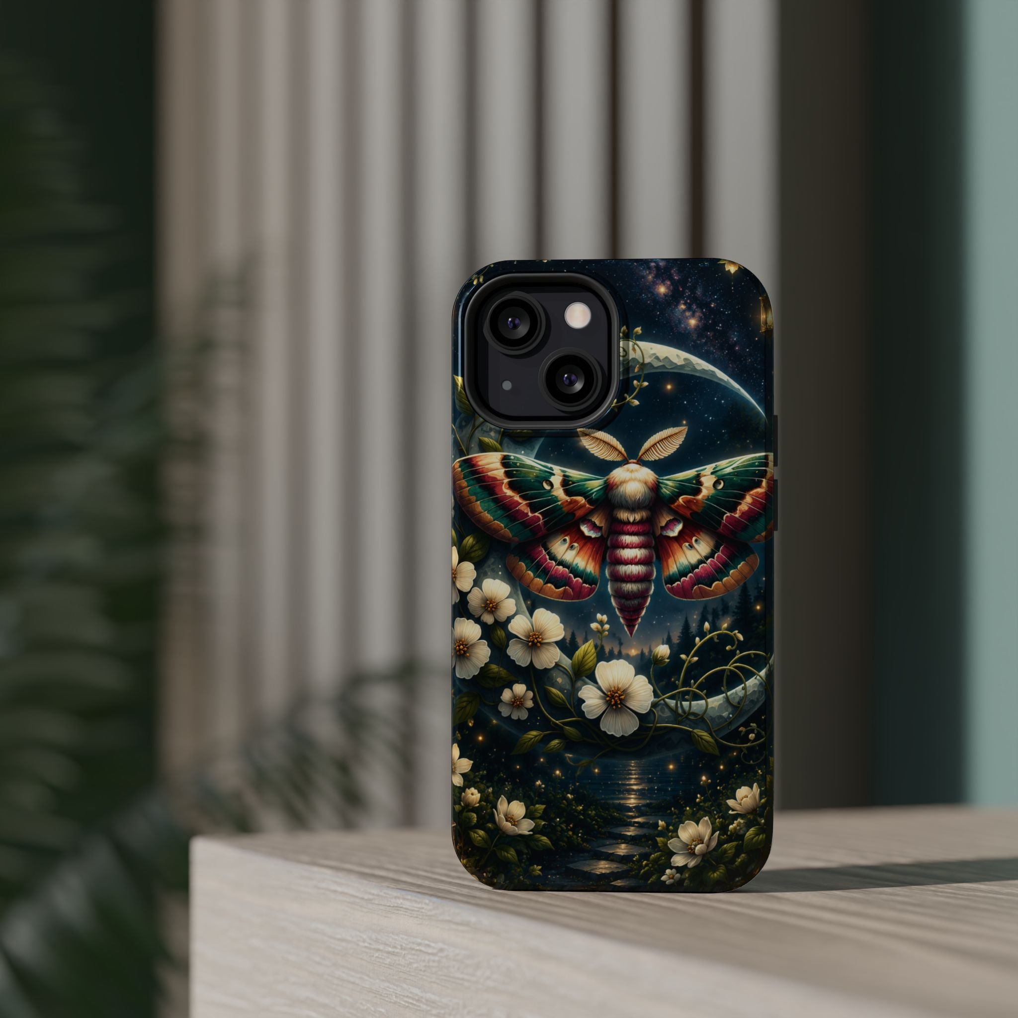Mystic Moth Floral Nightscape Phone Case – MagSafe Cover