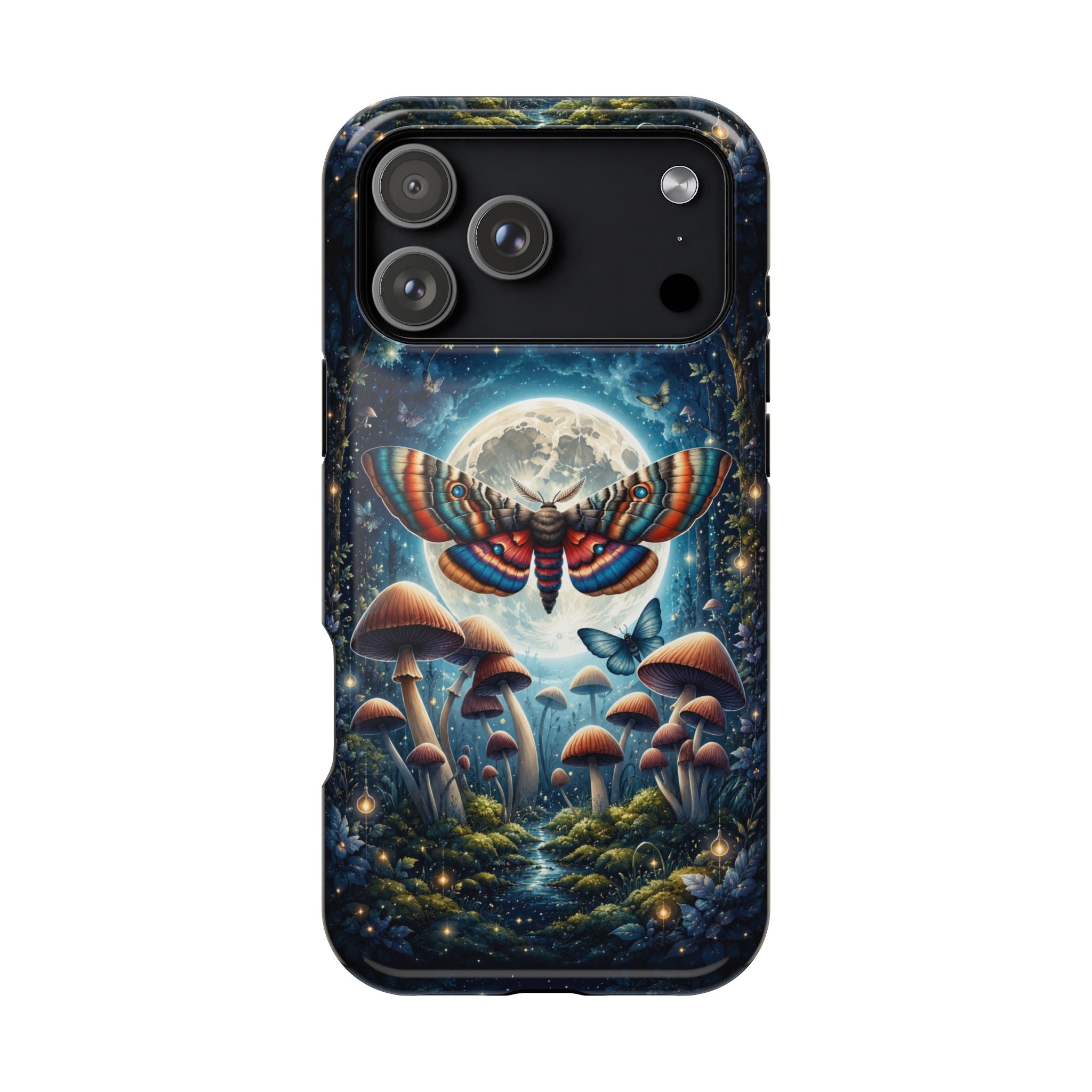 Mystic Moth Moon Phone Case – Whimsical MagSafe-Compatible Cover
