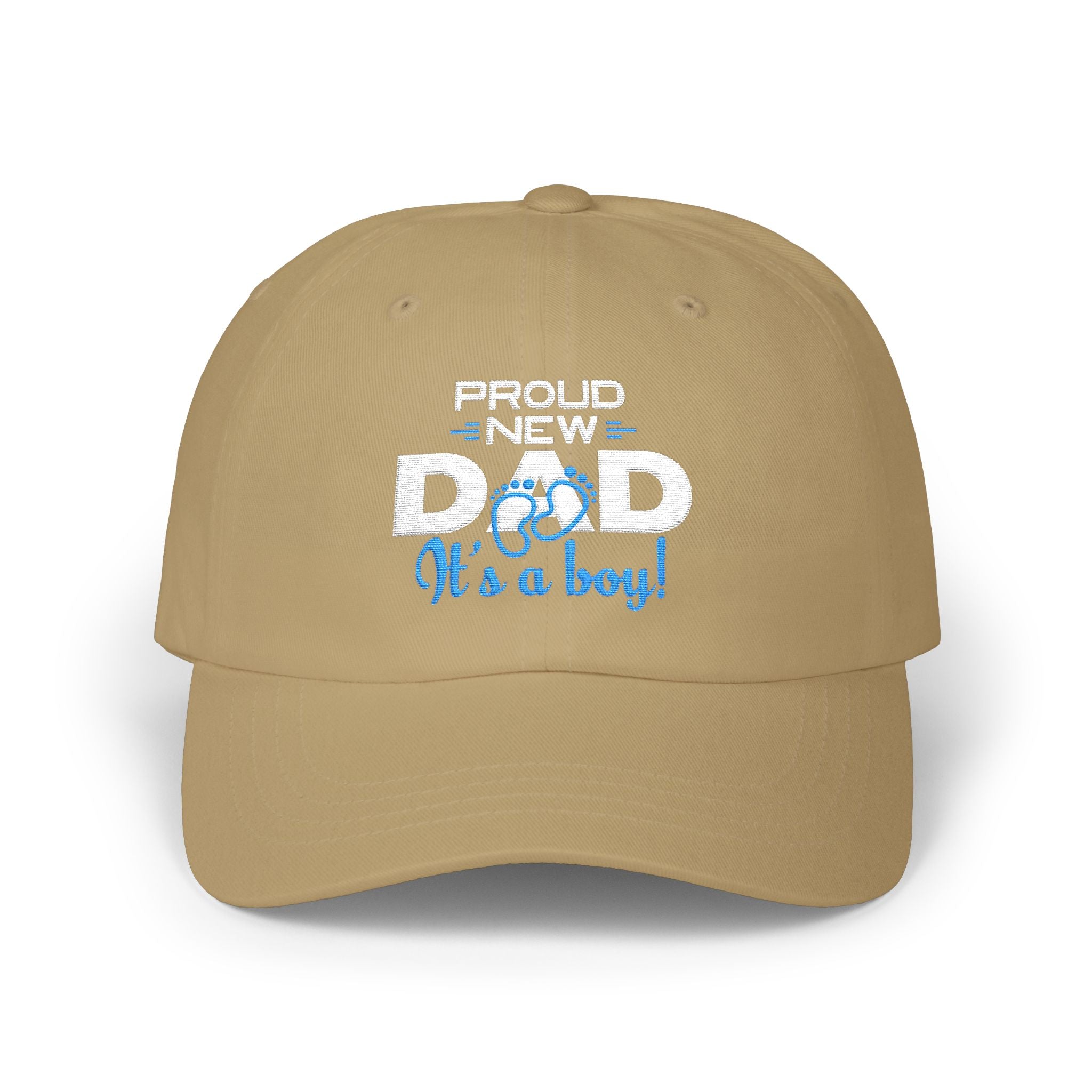 New Dad Cap - "Proud New Dad, It's a Boy" Embroidered Baseball Hat