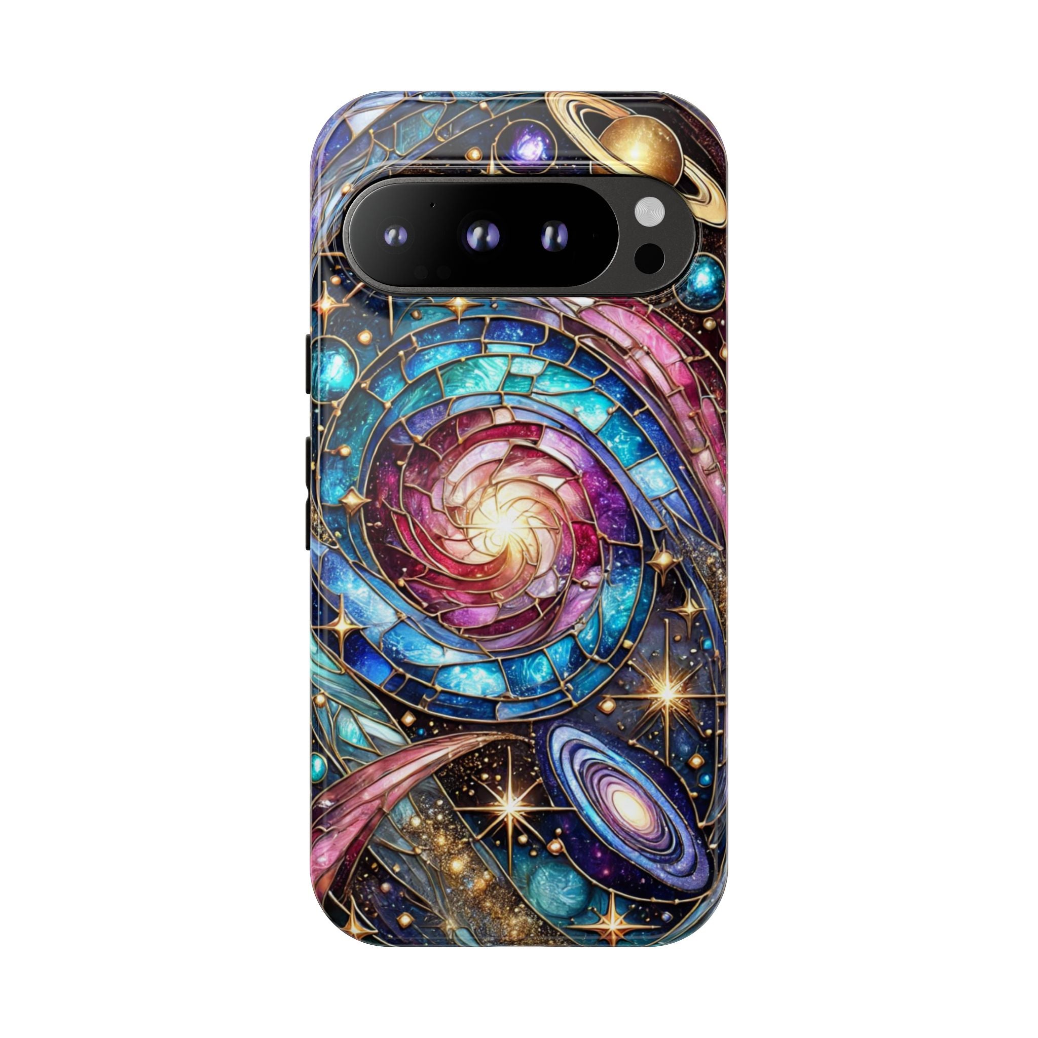 Stained Glass Celestial Android Phone Case – 3D Galaxy Full-Wrap Protective Cover with TPU Liner