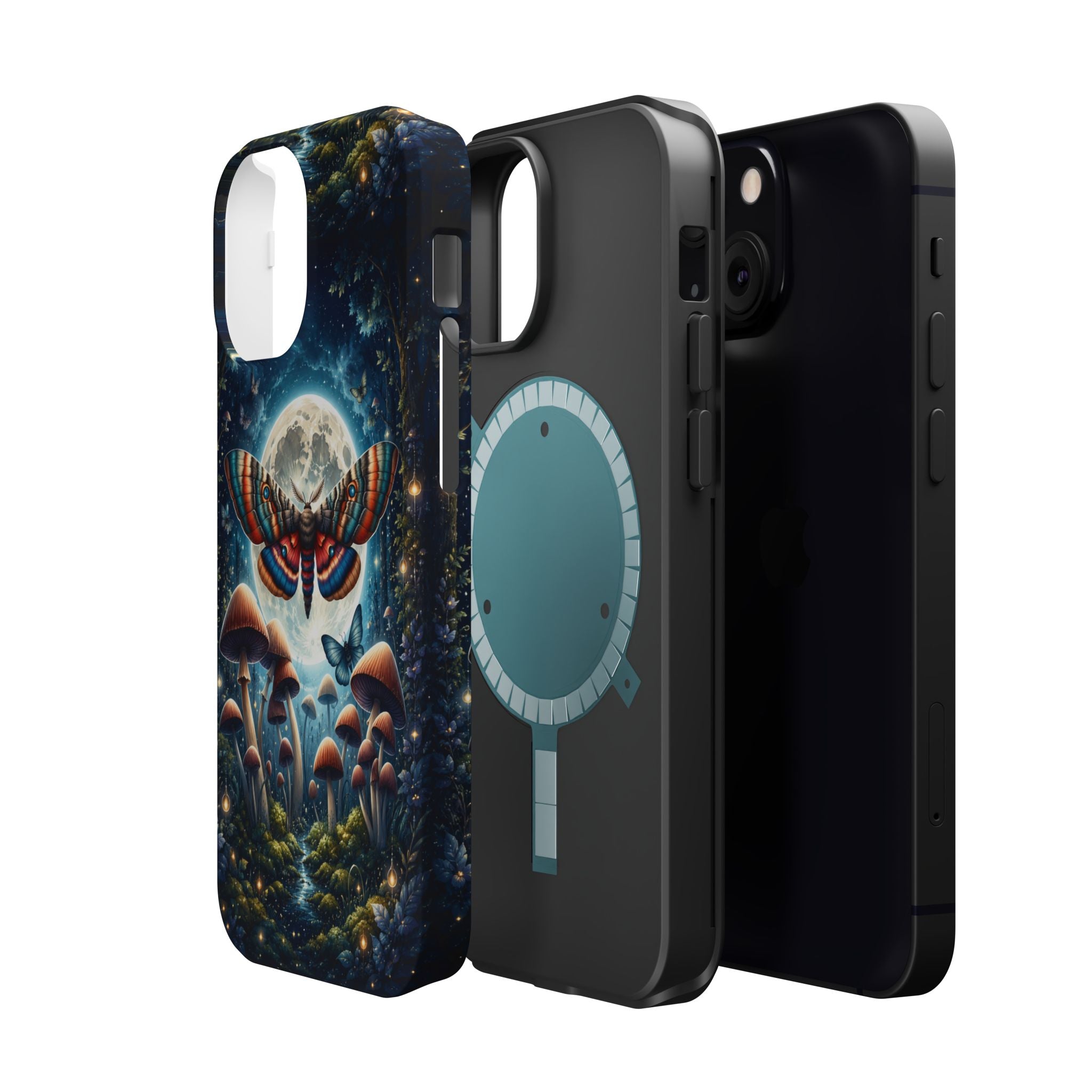 Mystic Moth Moon Phone Case – Whimsical MagSafe-Compatible Cover