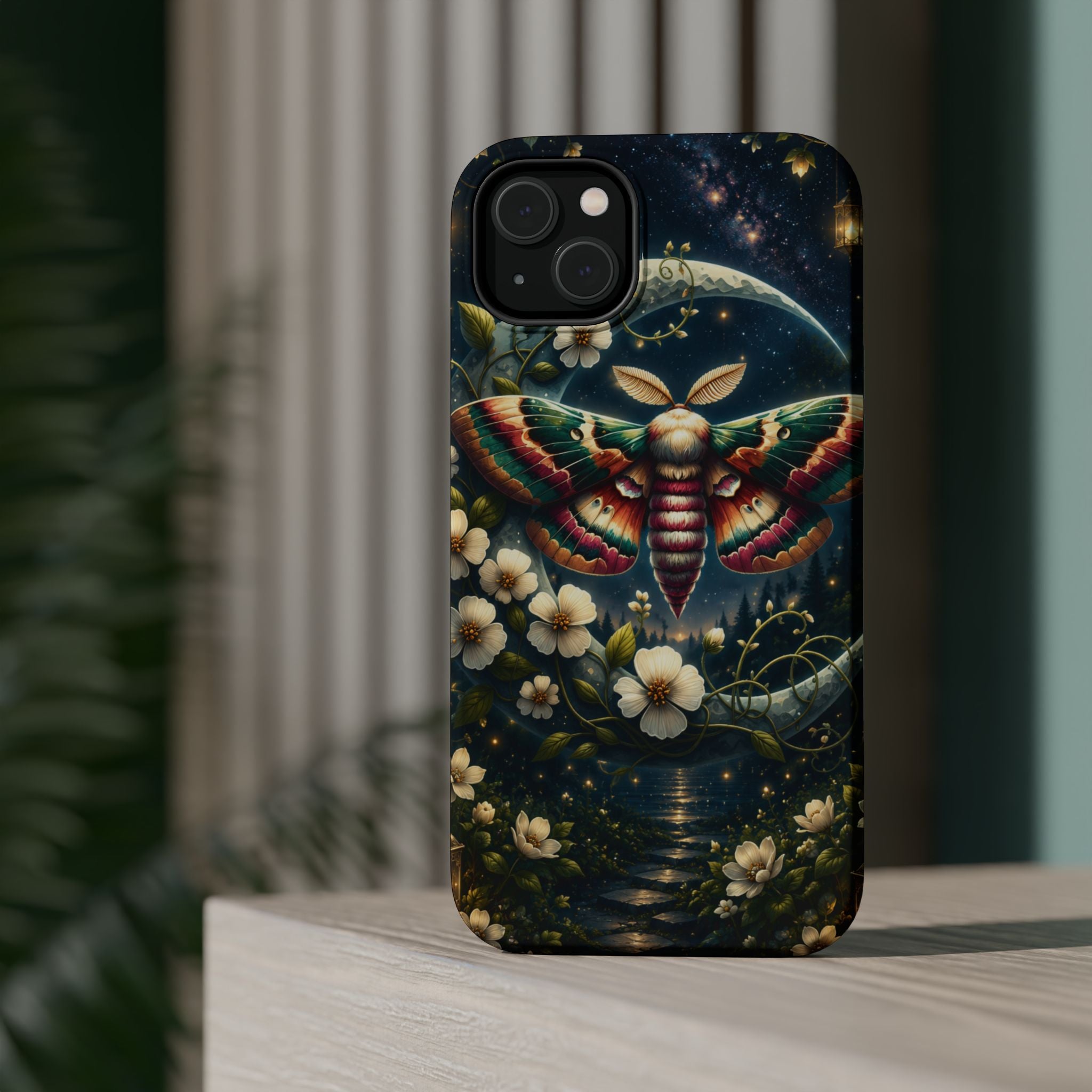 Mystic Moth Floral Nightscape Phone Case – MagSafe Cover