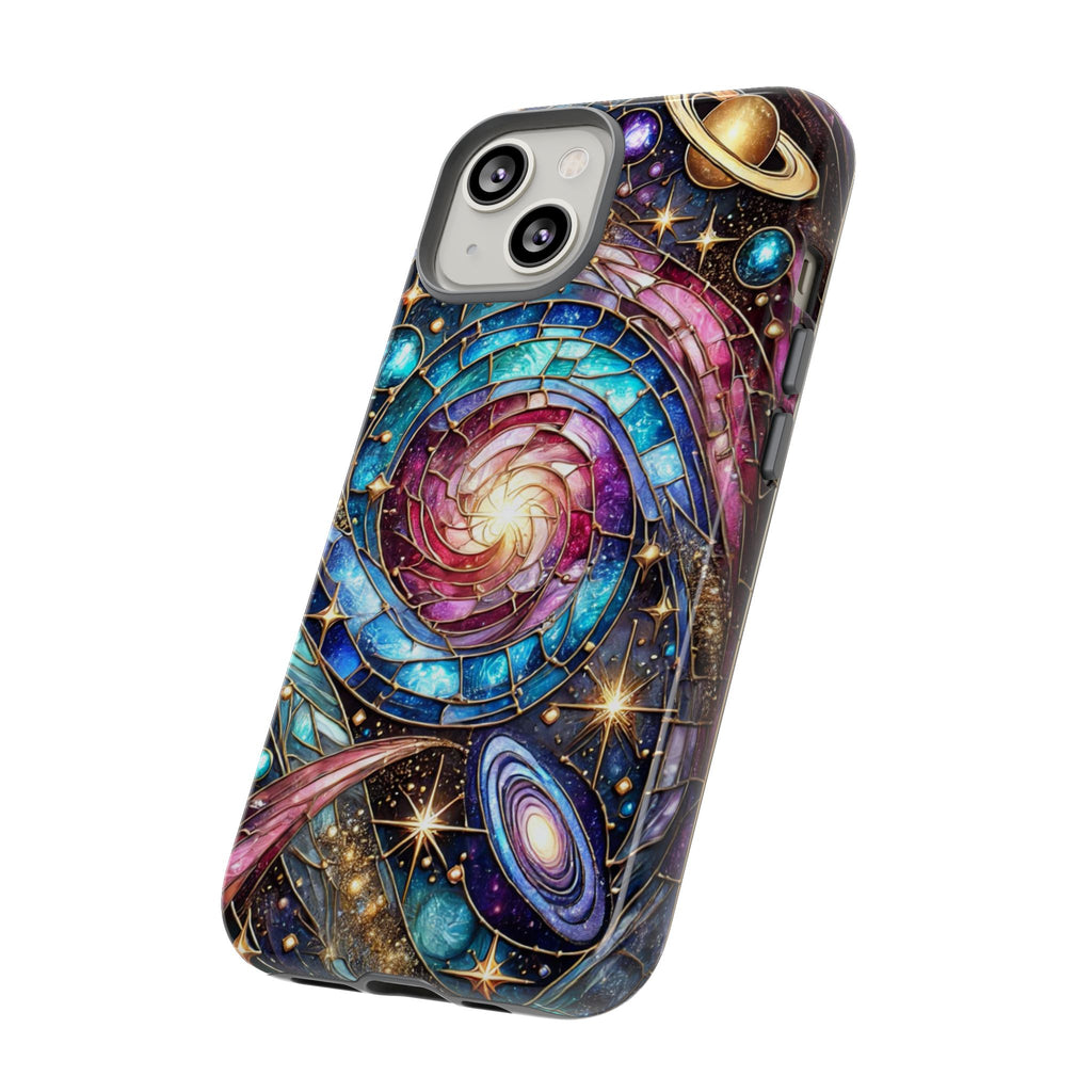 Galaxy Swirl Stained Glass Phone Case – Cosmic Celestial Cover