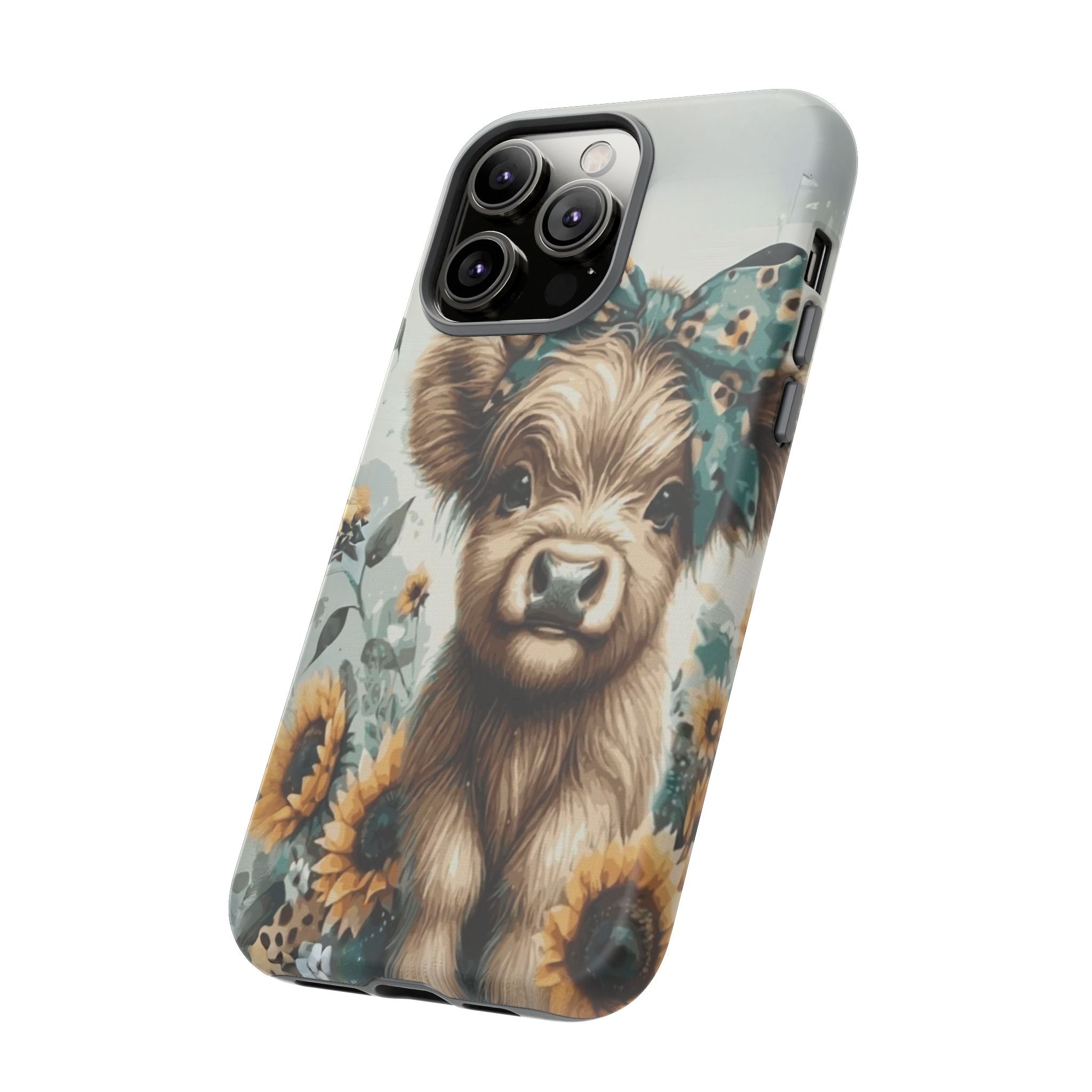 Adorable Cow Phone Case – Floral Farmhouse Design, Cute Animal Lover Gift
