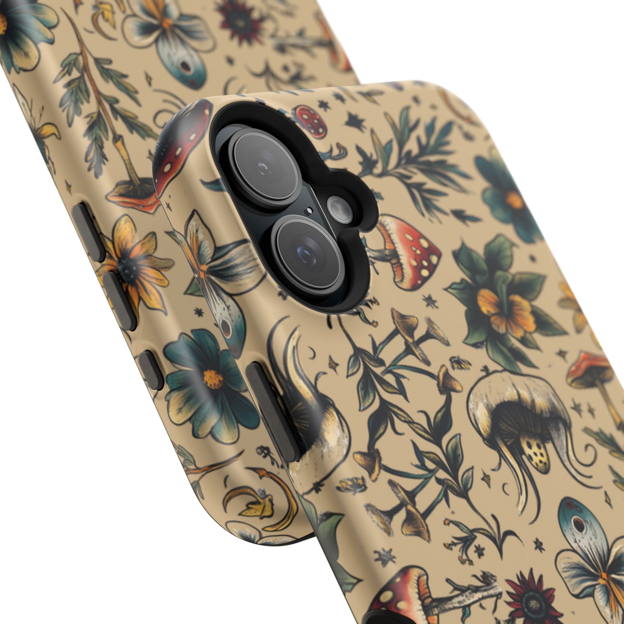 Vintage Botanical Mushroom Phone Case – MagSafe-Compatible Cover