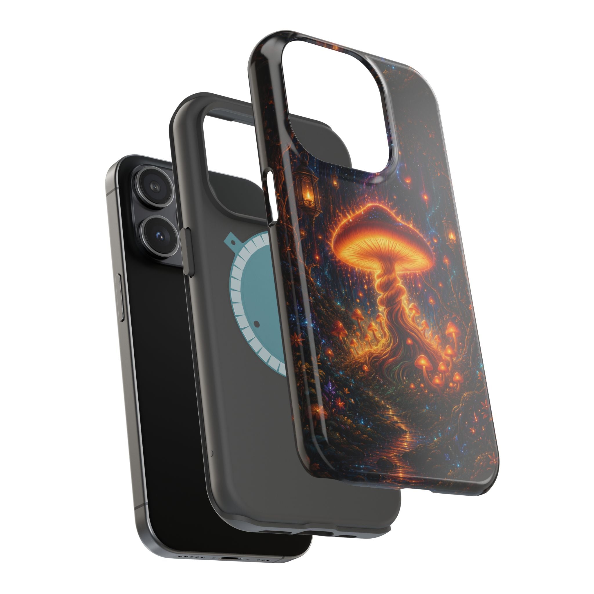 Psychedelic Glowing Mushroom Phone Case – MagSafe Galaxy Art Cover