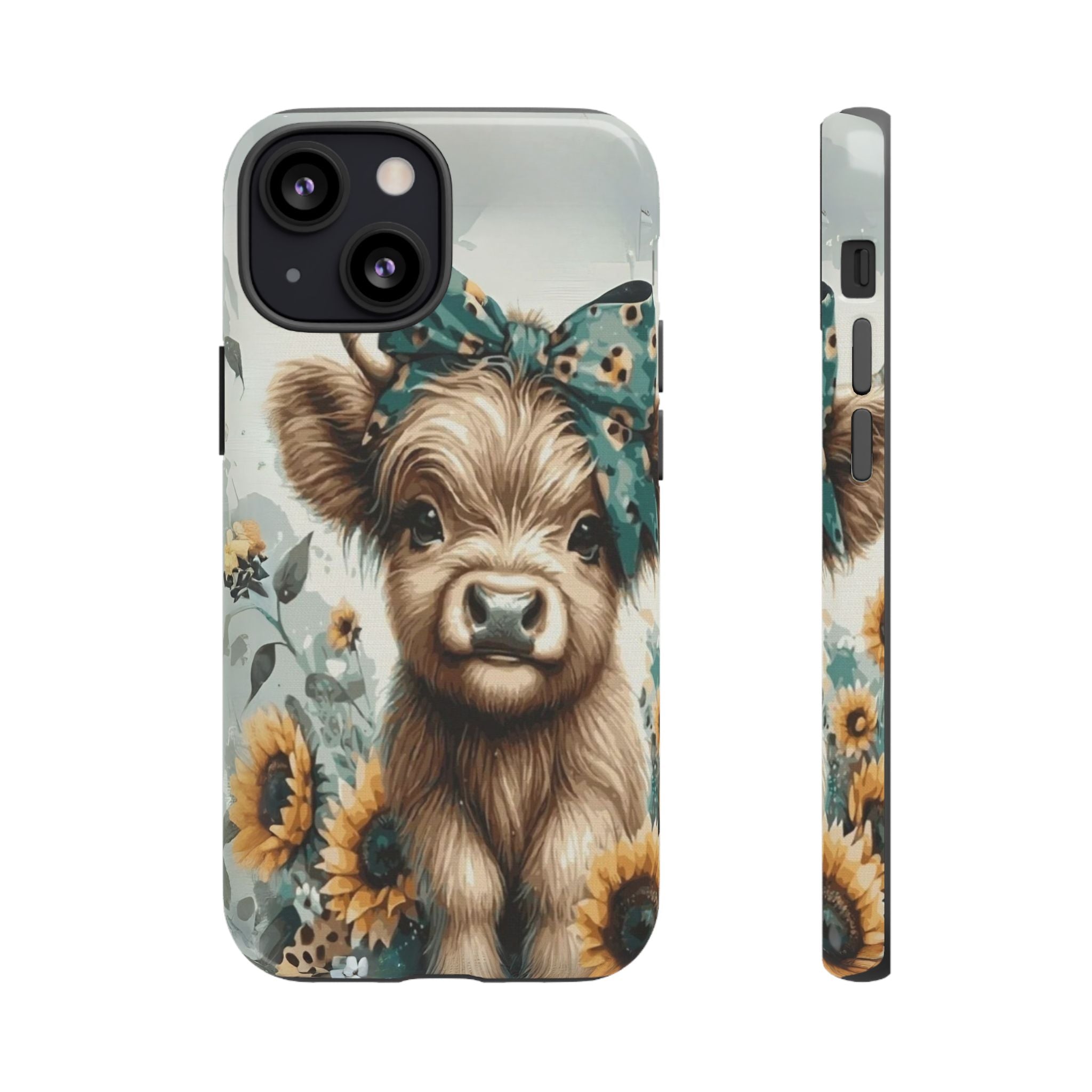 Adorable Cow Phone Case – Floral Farmhouse Design, Cute Animal Lover Gift