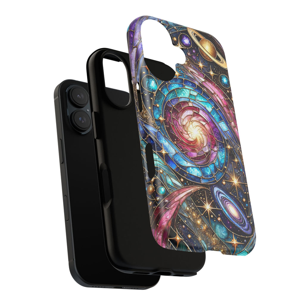 Galaxy Swirl Stained Glass Phone Case – Cosmic Celestial Cover