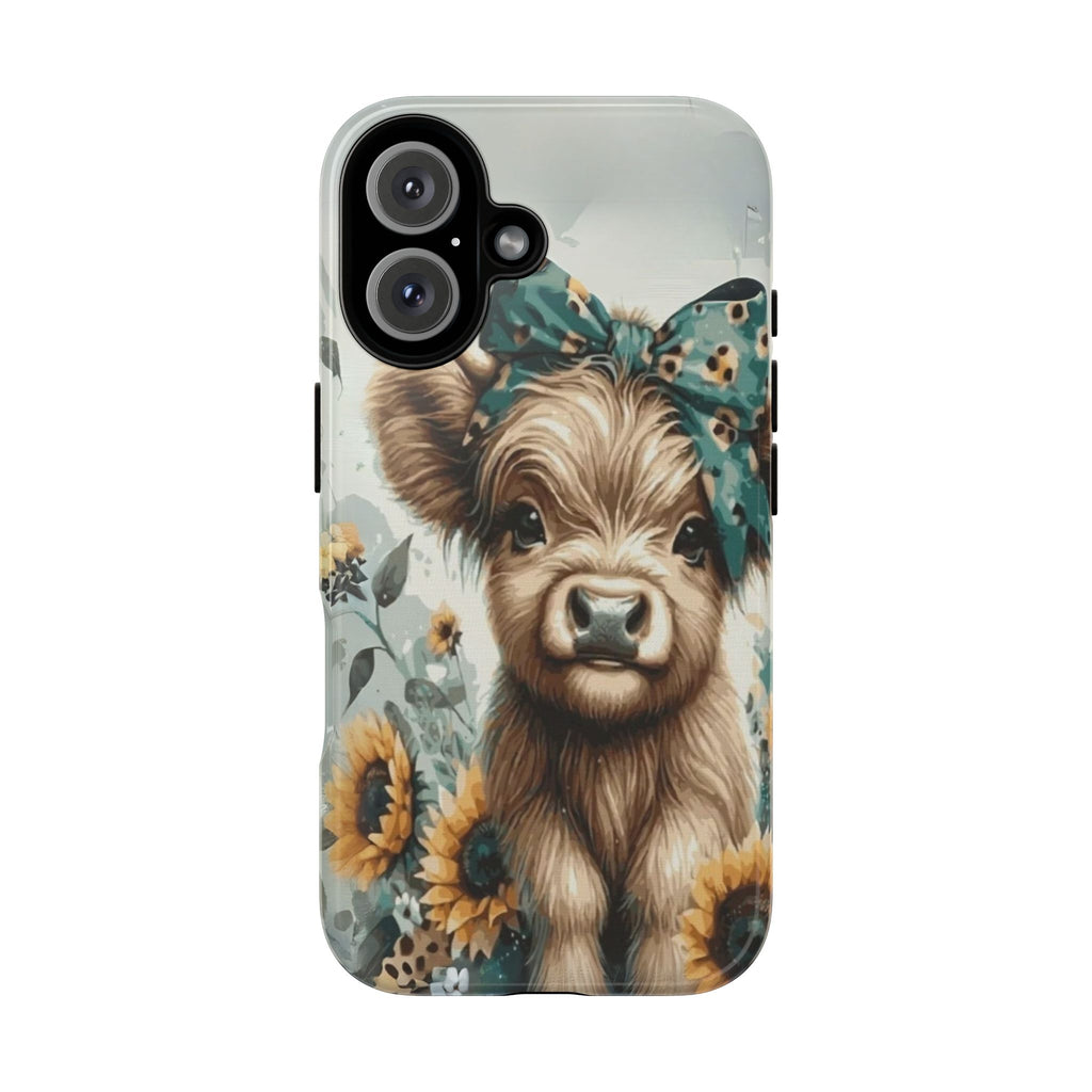 Adorable Cow Phone Case – Floral Farmhouse Design, Cute Animal Lover Gift
