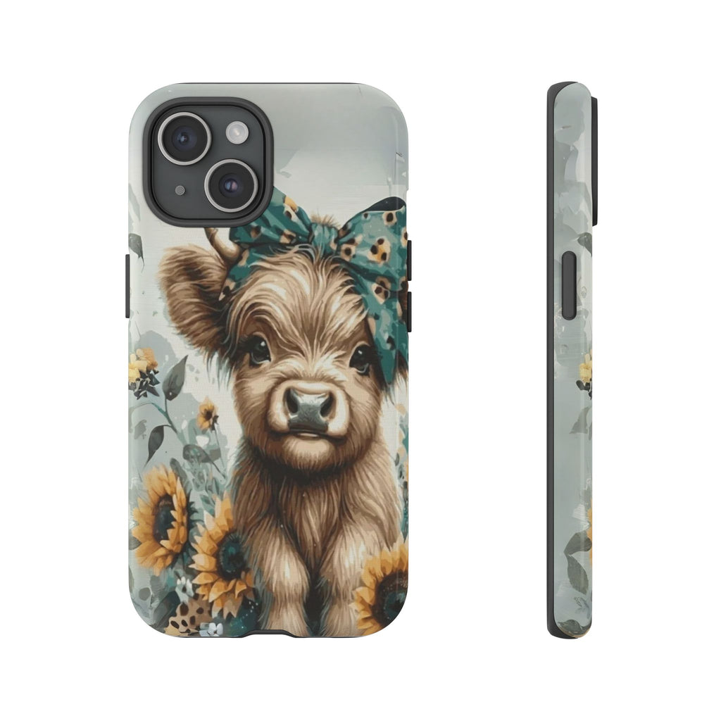 Adorable Cow Phone Case – Floral Farmhouse Design, Cute Animal Lover Gift