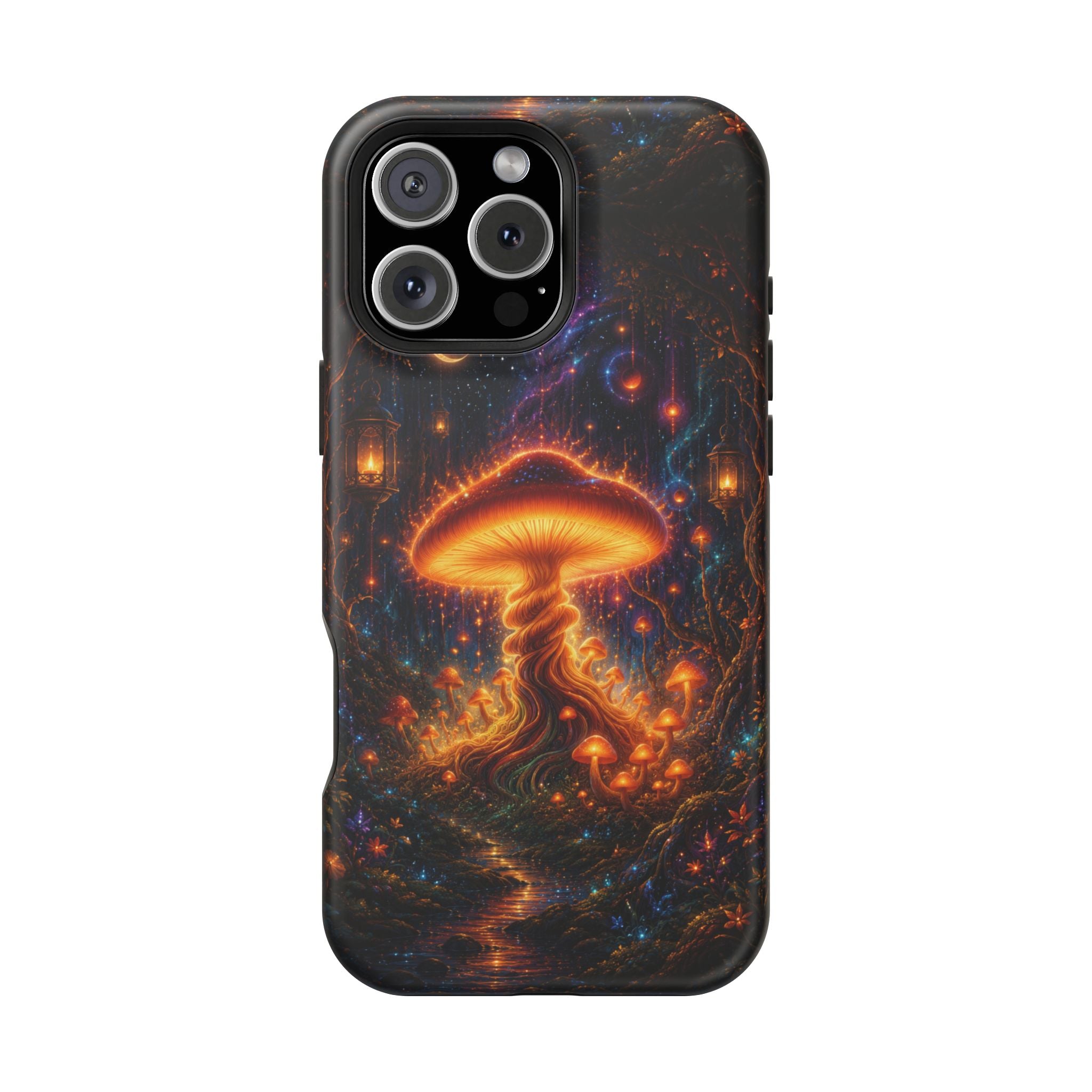 Psychedelic Glowing Mushroom Phone Case – MagSafe Galaxy Art Cover
