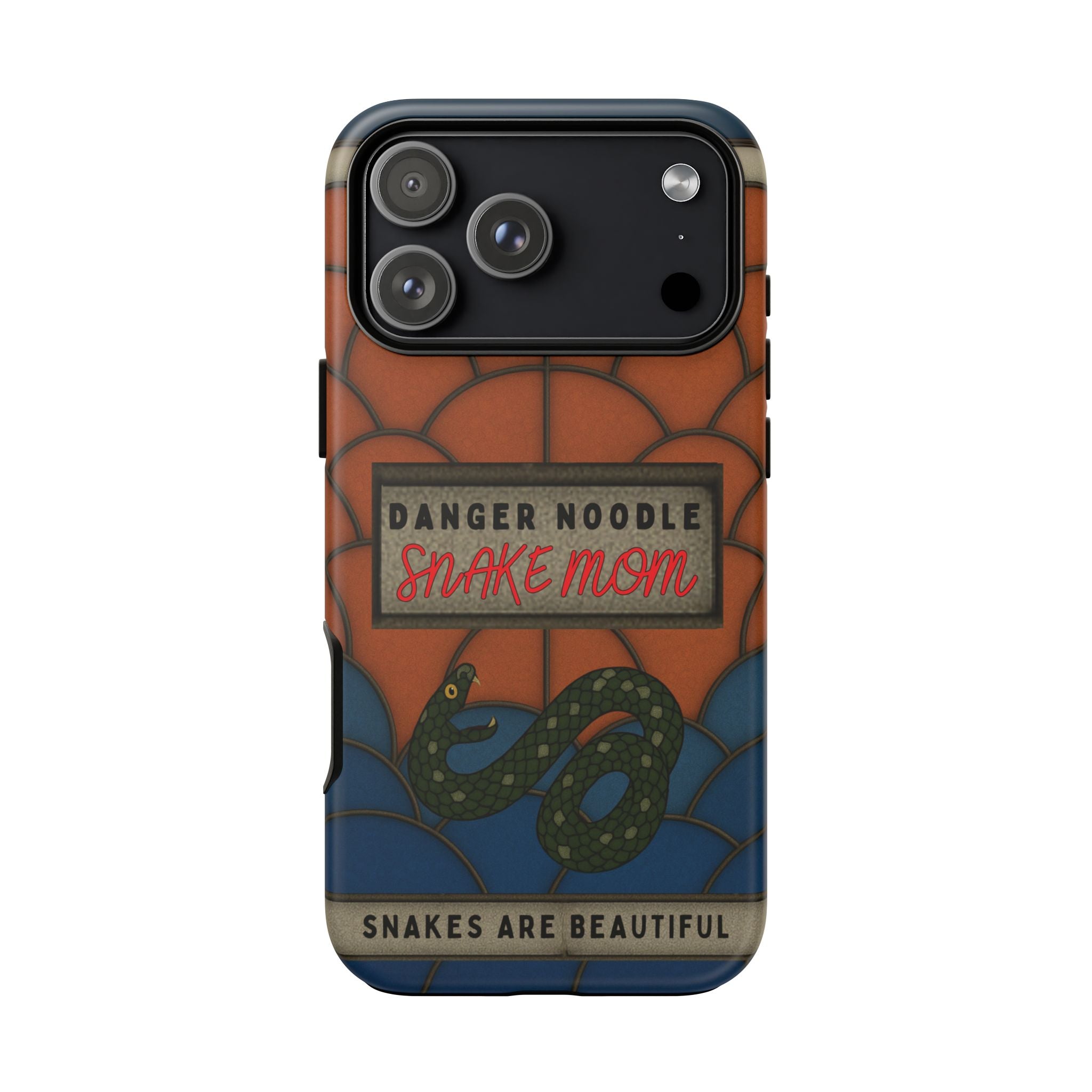 Danger Noodle Snake Mom Phone Case | Snakes Are Beautiful |Stained Glass Snake Art | Funny Snake Lover Gift |  Reptile Mom Phone Cover