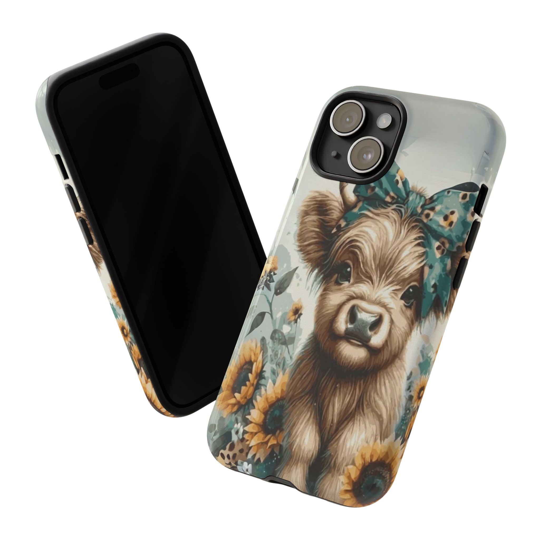 Adorable Cow Phone Case – Floral Farmhouse Design, Cute Animal Lover Gift