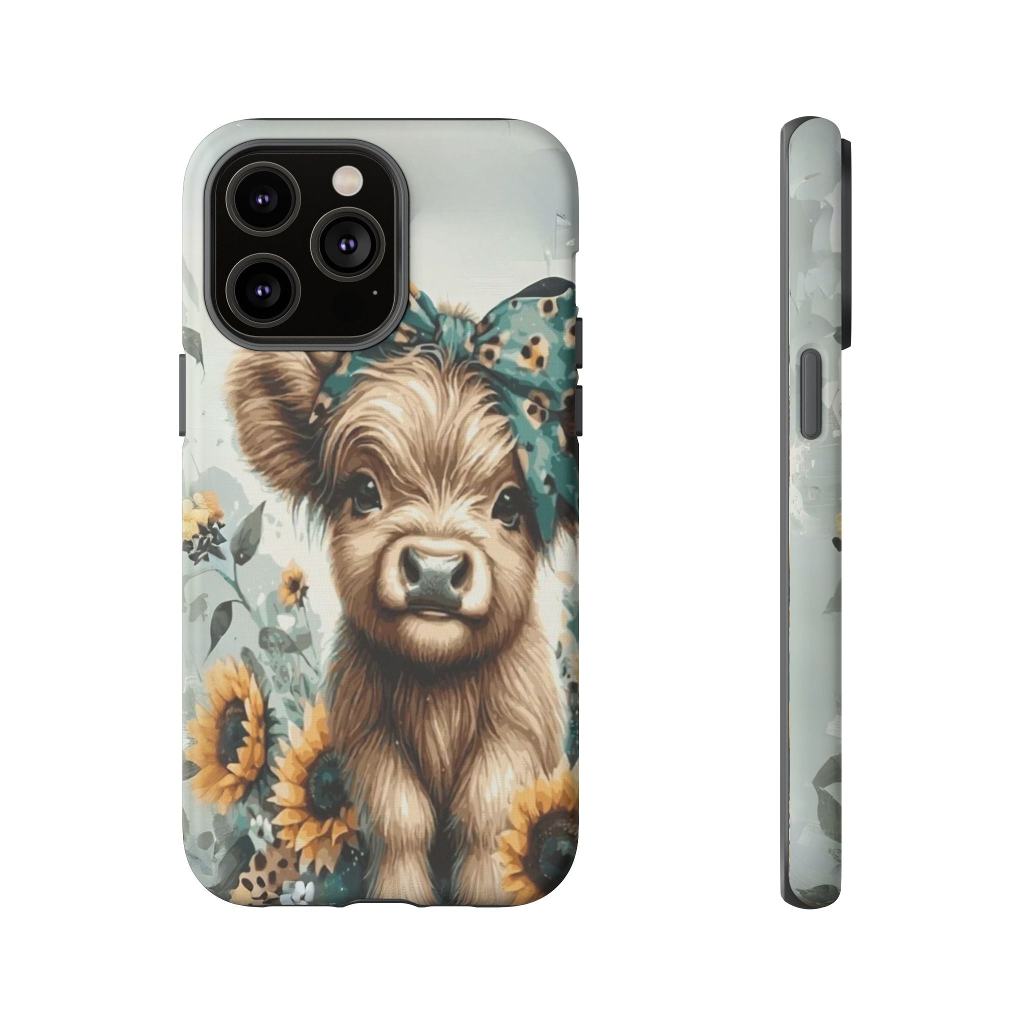 Adorable Cow Phone Case – Floral Farmhouse Design, Cute Animal Lover Gift