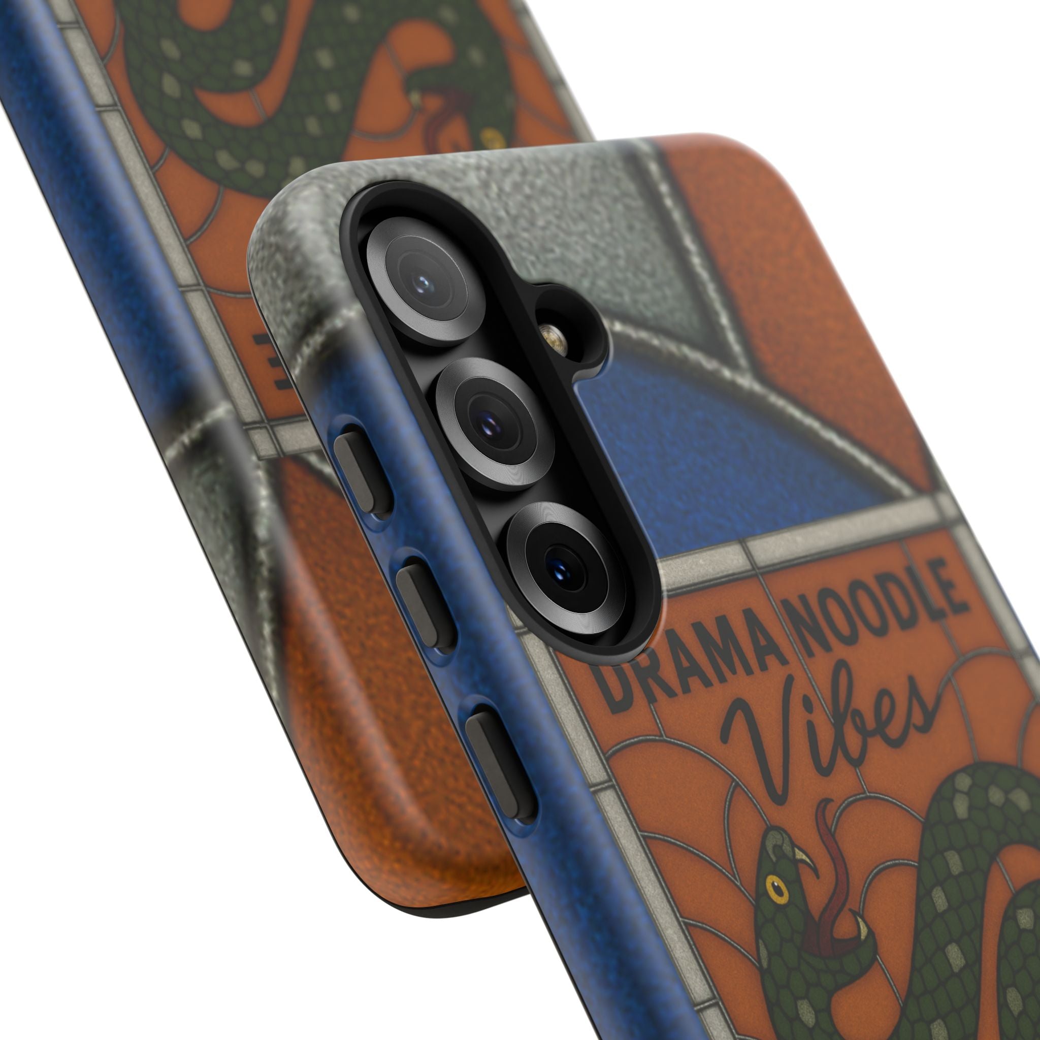 Stained Glass Snake Phone Case – Vibrant Drama Noodle Aesthetic Cover