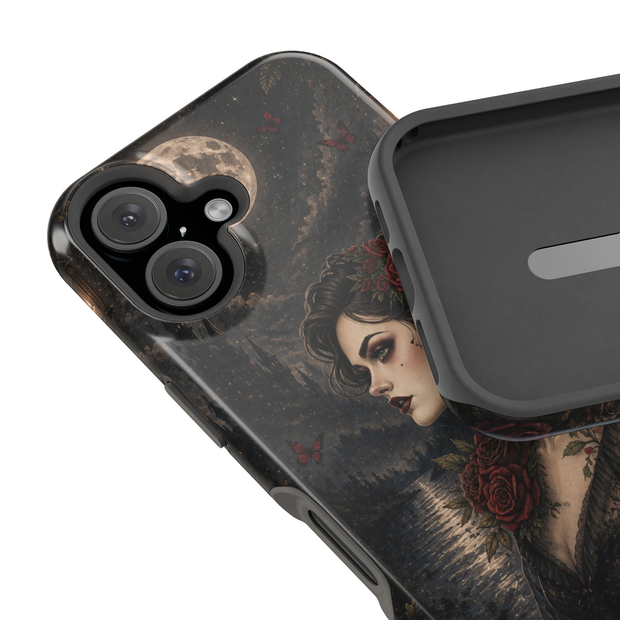 Gothic Rose Portrait Phone Case – Dark Romance MagSafe-Compatible Cover