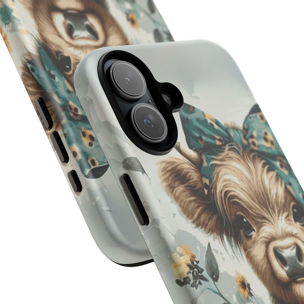 Adorable Cow Phone Case – Floral Farmhouse Design, Cute Animal Lover Gift