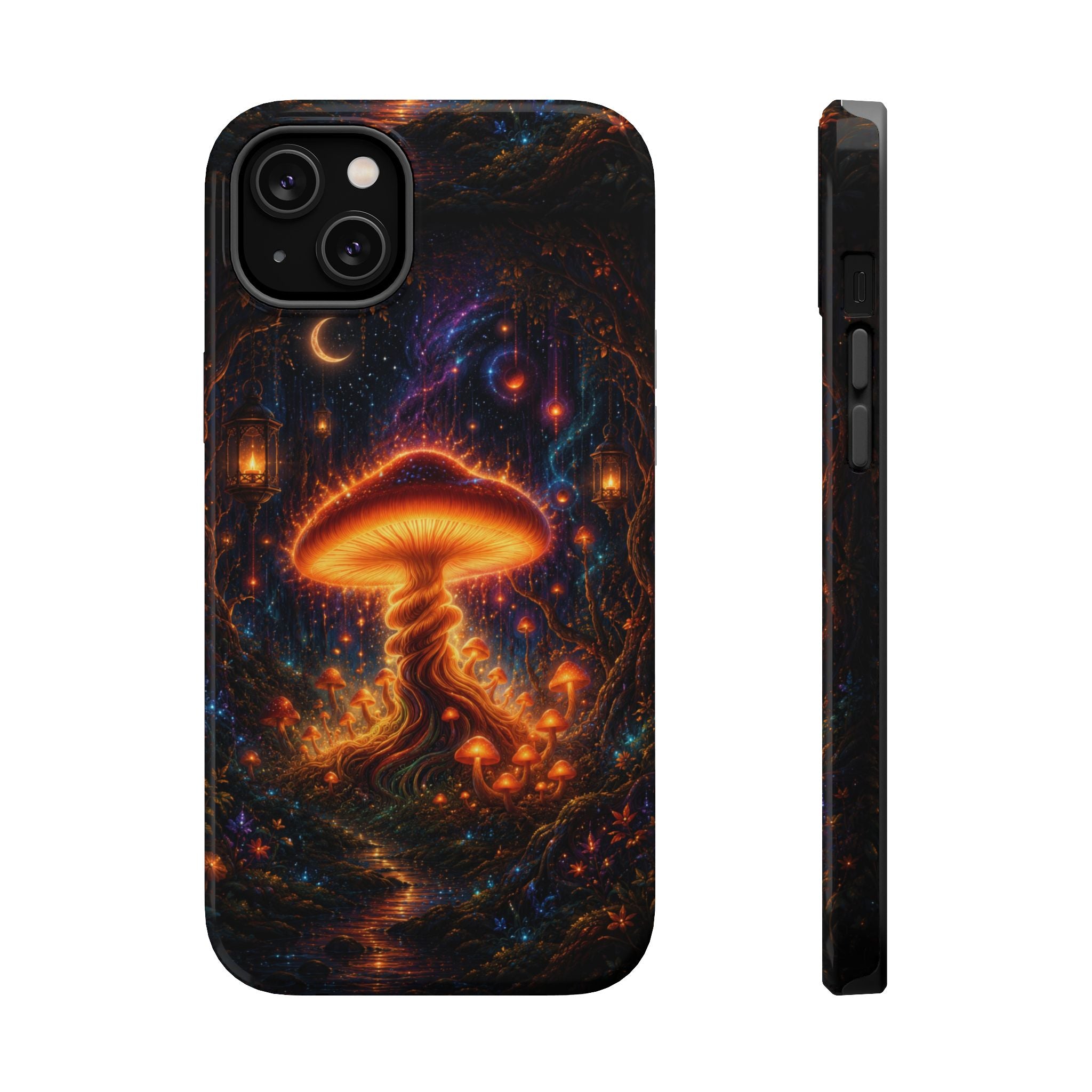 Psychedelic Glowing Mushroom Phone Case – MagSafe Galaxy Art Cover