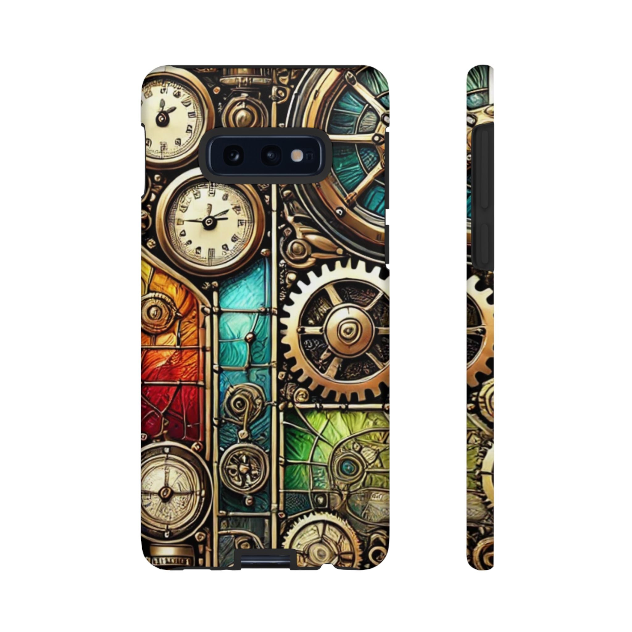 Steampunk Faux Stained Glass Android Phone Case – 3D Full-Wrap Protective Cover with TPU Liner