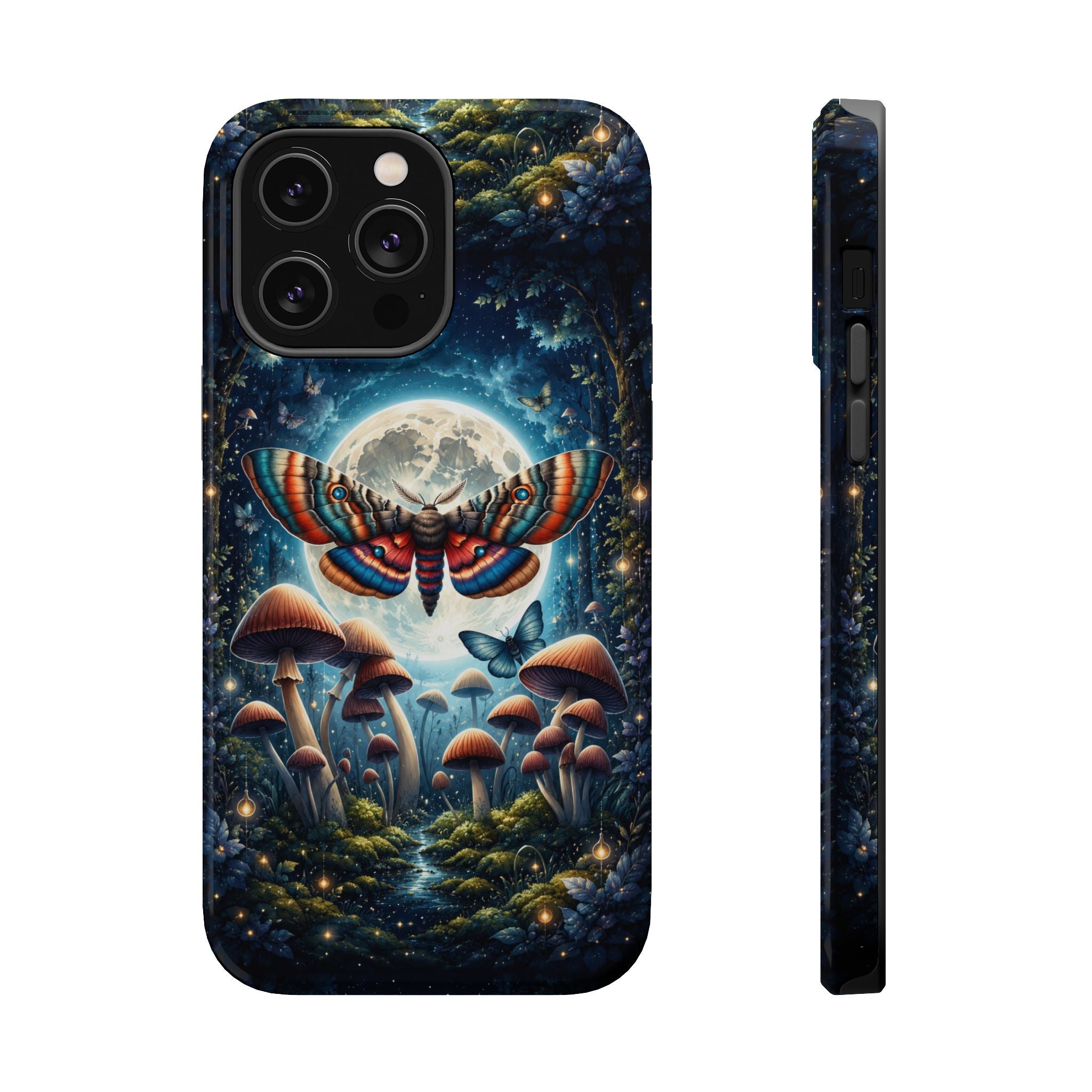 Mystic Moth Moon Phone Case – Whimsical MagSafe-Compatible Cover