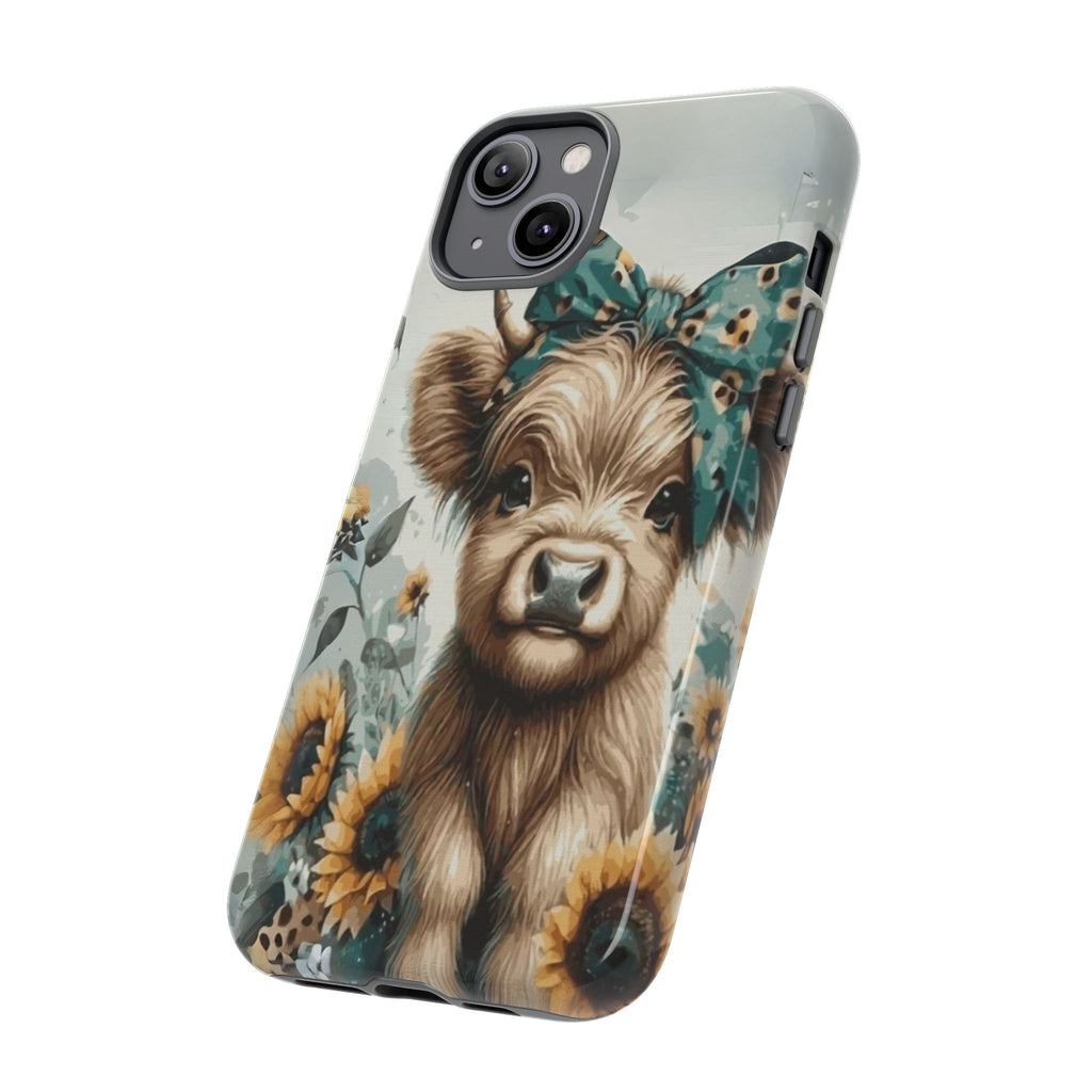 Adorable Cow Phone Case – Floral Farmhouse Design, Cute Animal Lover Gift